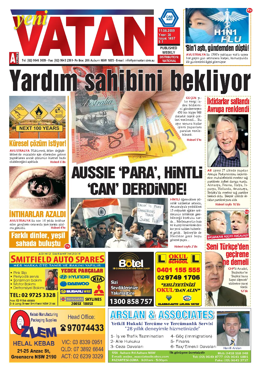 Yeni Vatan – 11 Haziran 2009 – Sayı 1497