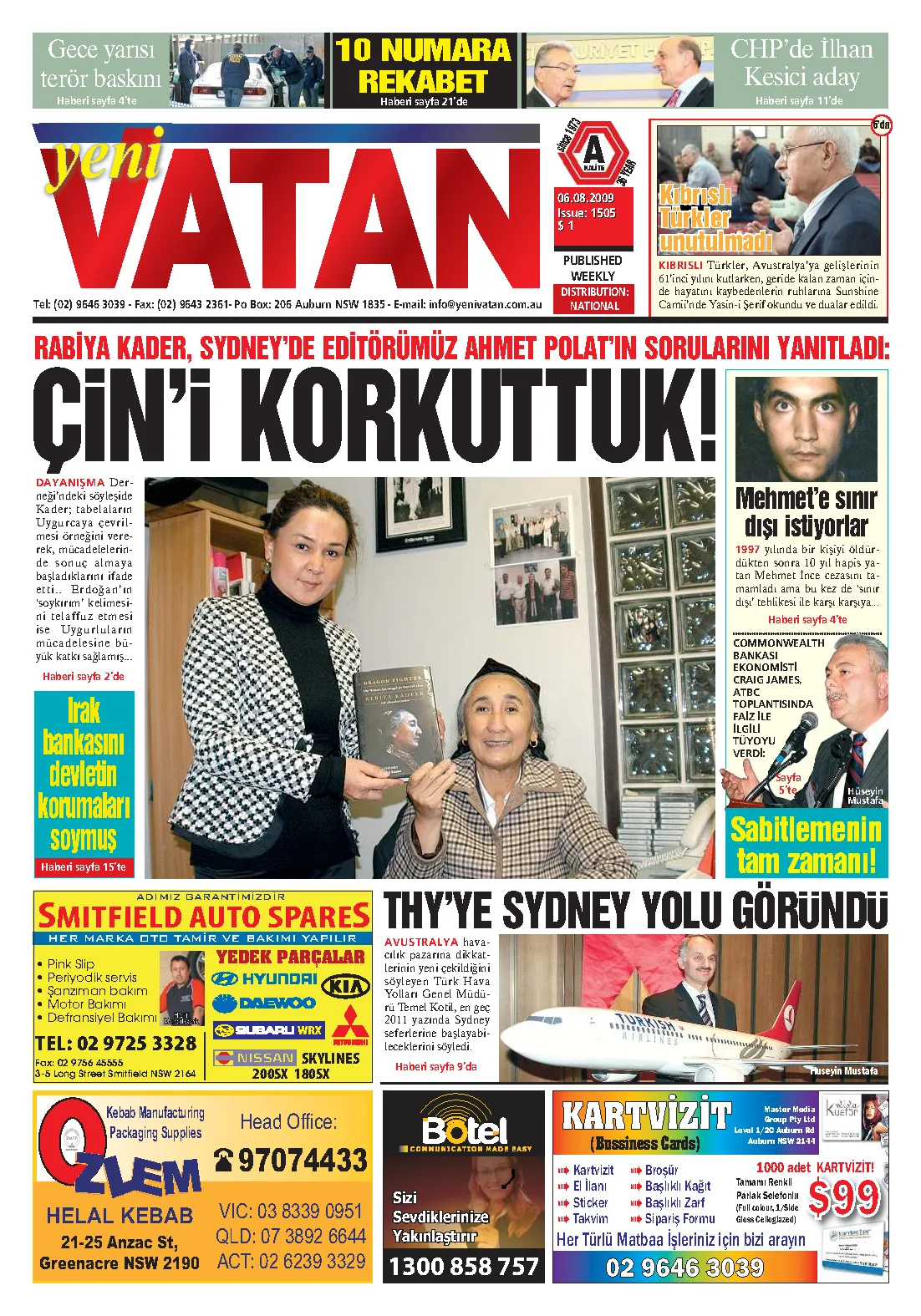 Yeni Vatan – 6 Ağustos 2009 – Sayı 1505