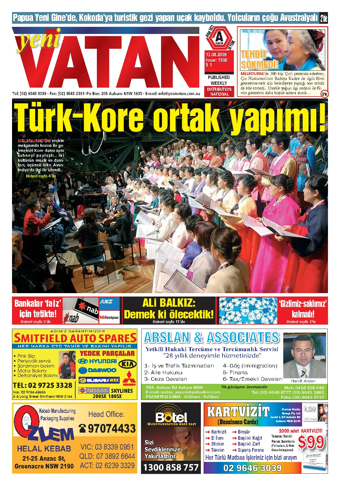 Yeni Vatan – 13 Ağustos 2009 – Sayı 1506