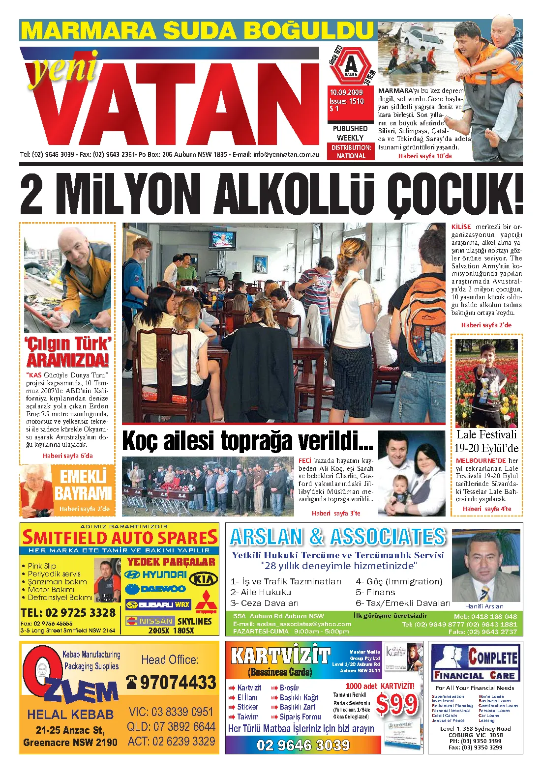 Yeni Vatan – 10 Eylül 2009 – Sayı 1510