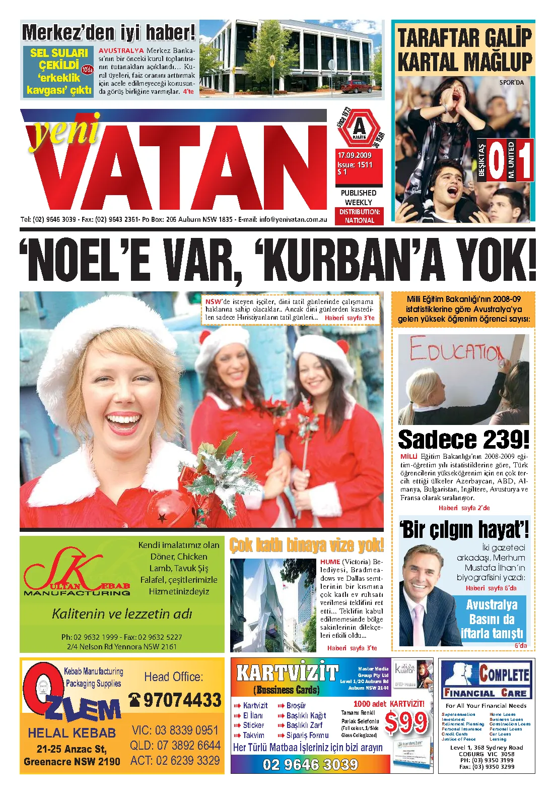 Yeni Vatan – 17 Eylül 2009 – Sayı 1511