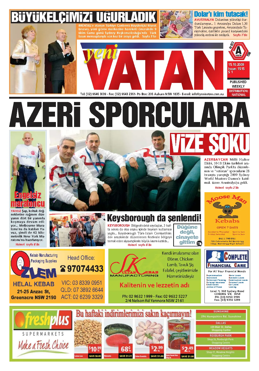 Yeni Vatan – 15 Ekim 2009 – Sayı 1515