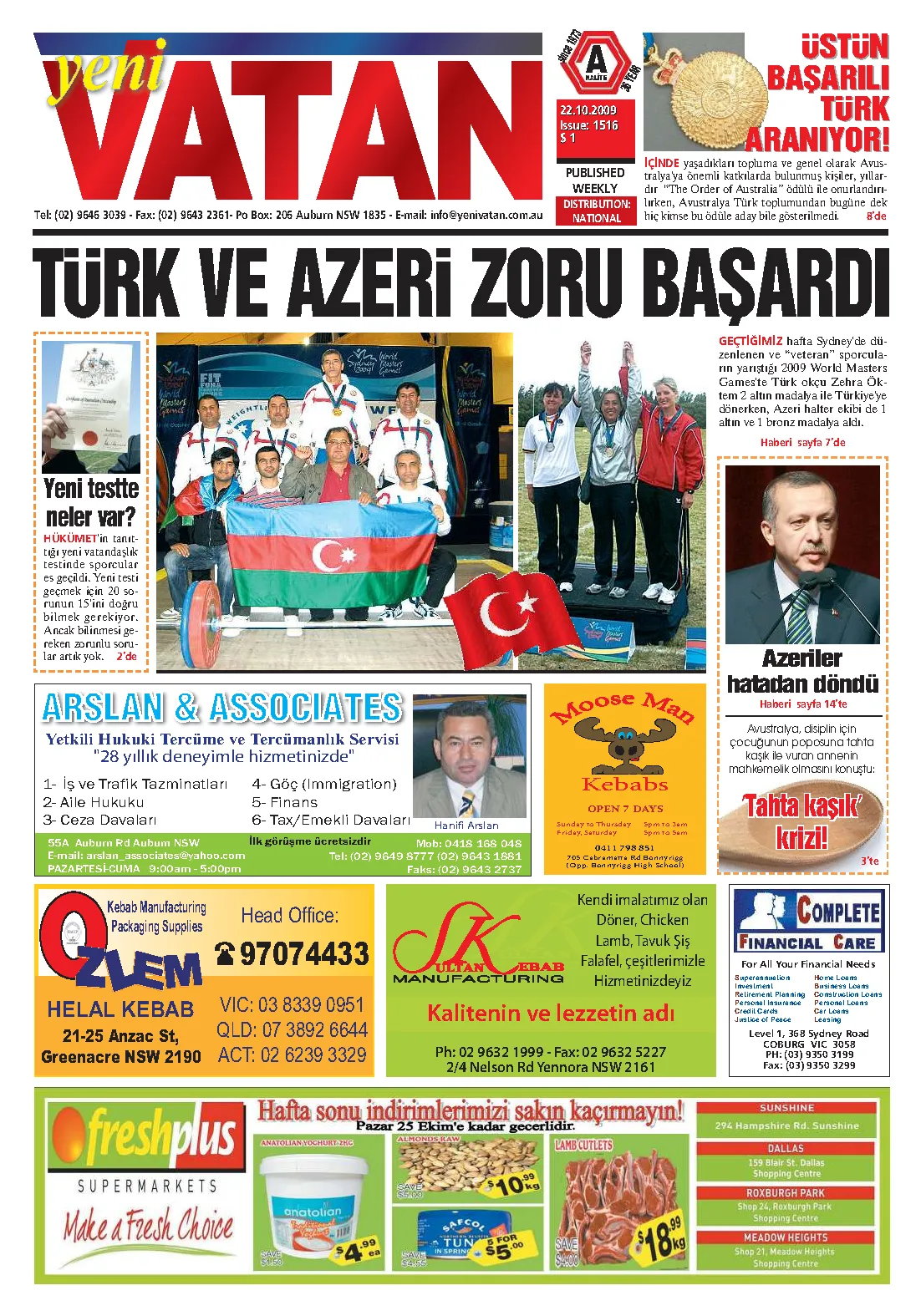 Yeni Vatan – 22 Ekim 2009 – Sayı 1516