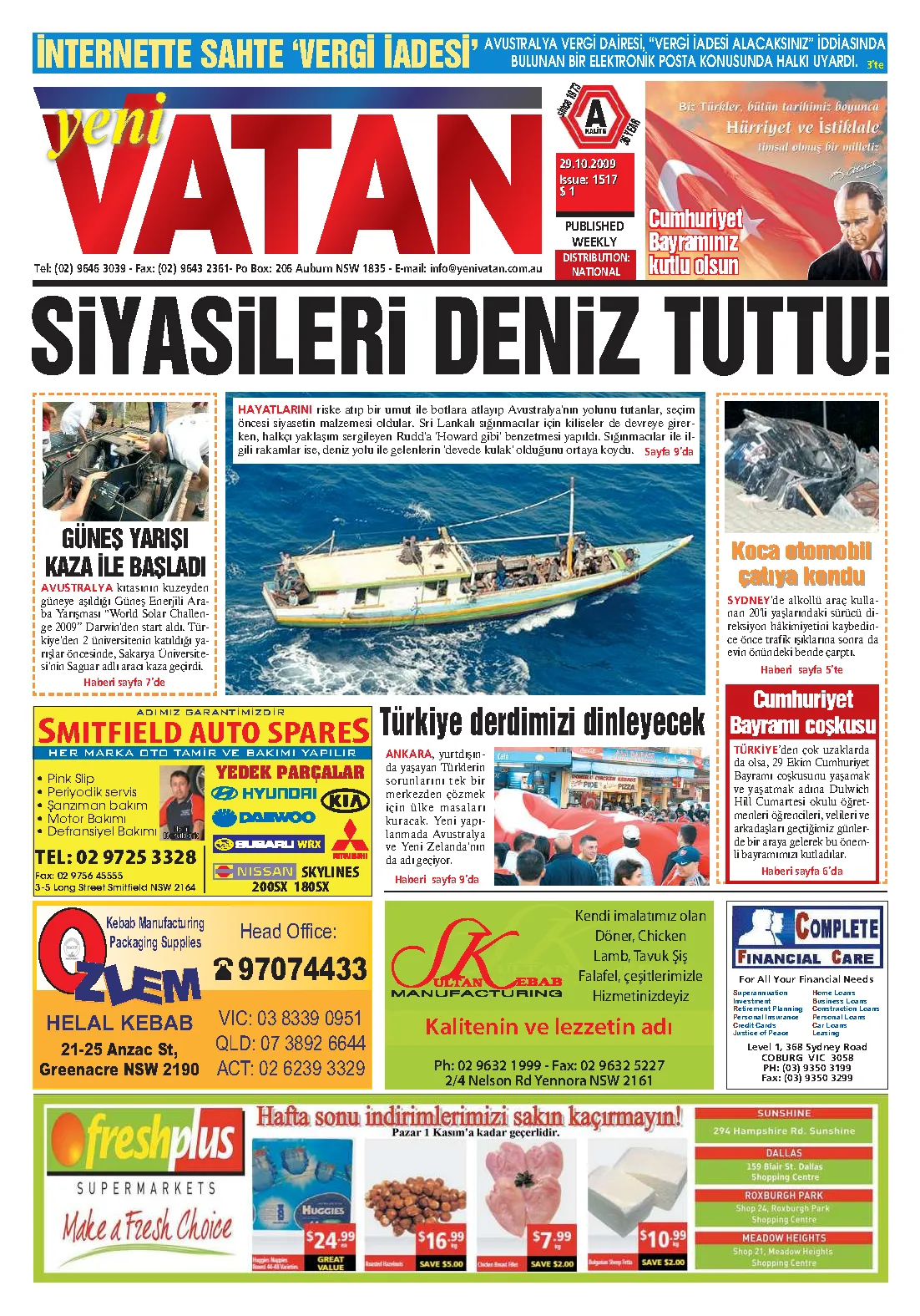 Yeni Vatan – 29 Ekim 2009 – Sayı 1517