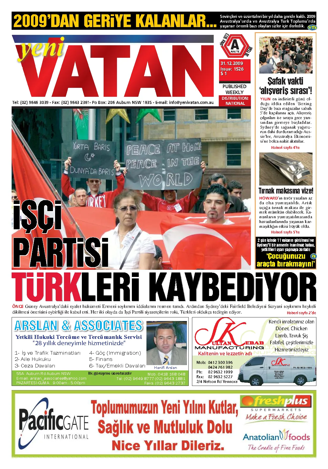 Yeni Vatan – 31 Aralık 2009 – Sayı 1526