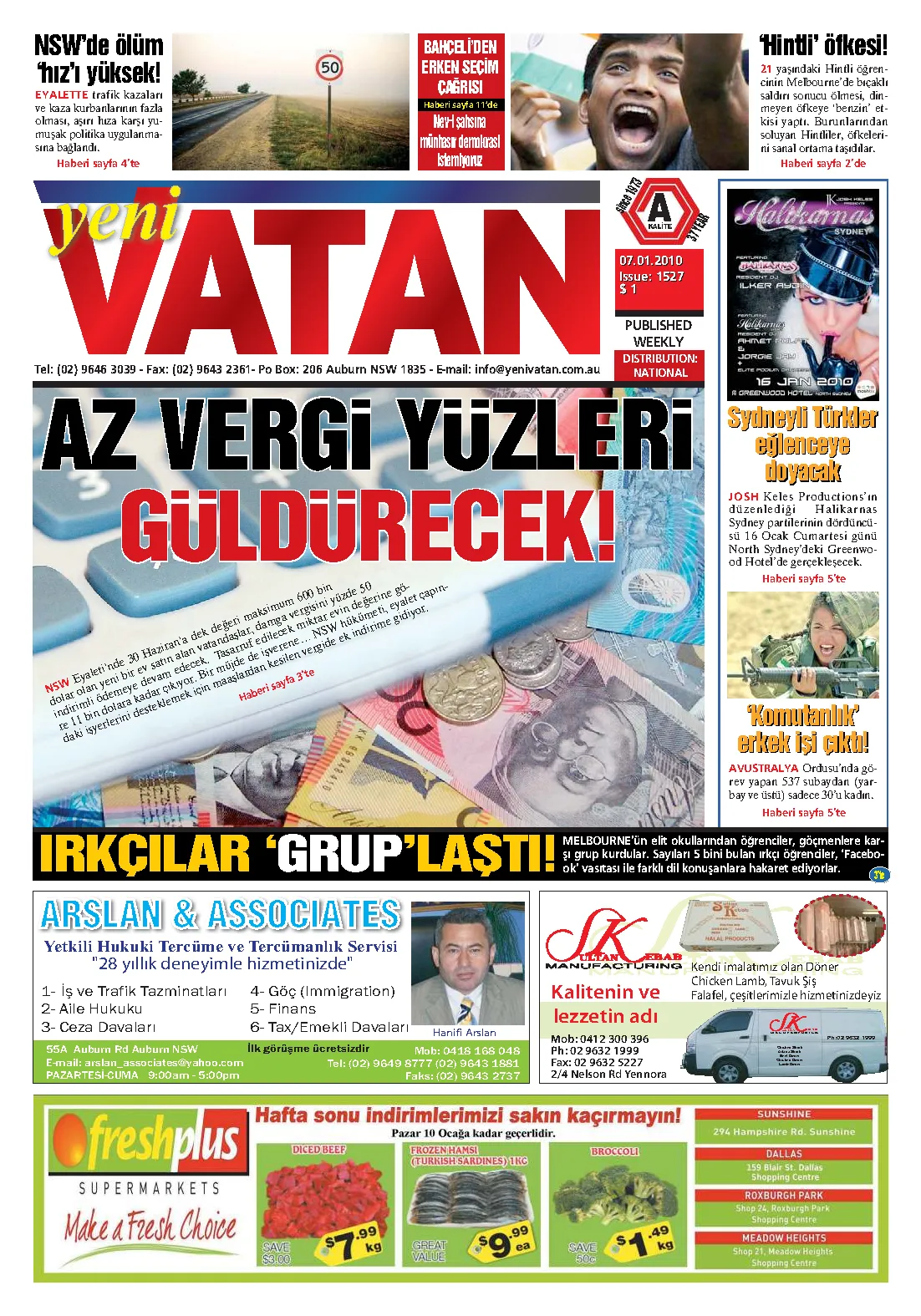 Yeni Vatan – 7 Ocak 2010 – Sayı 1527