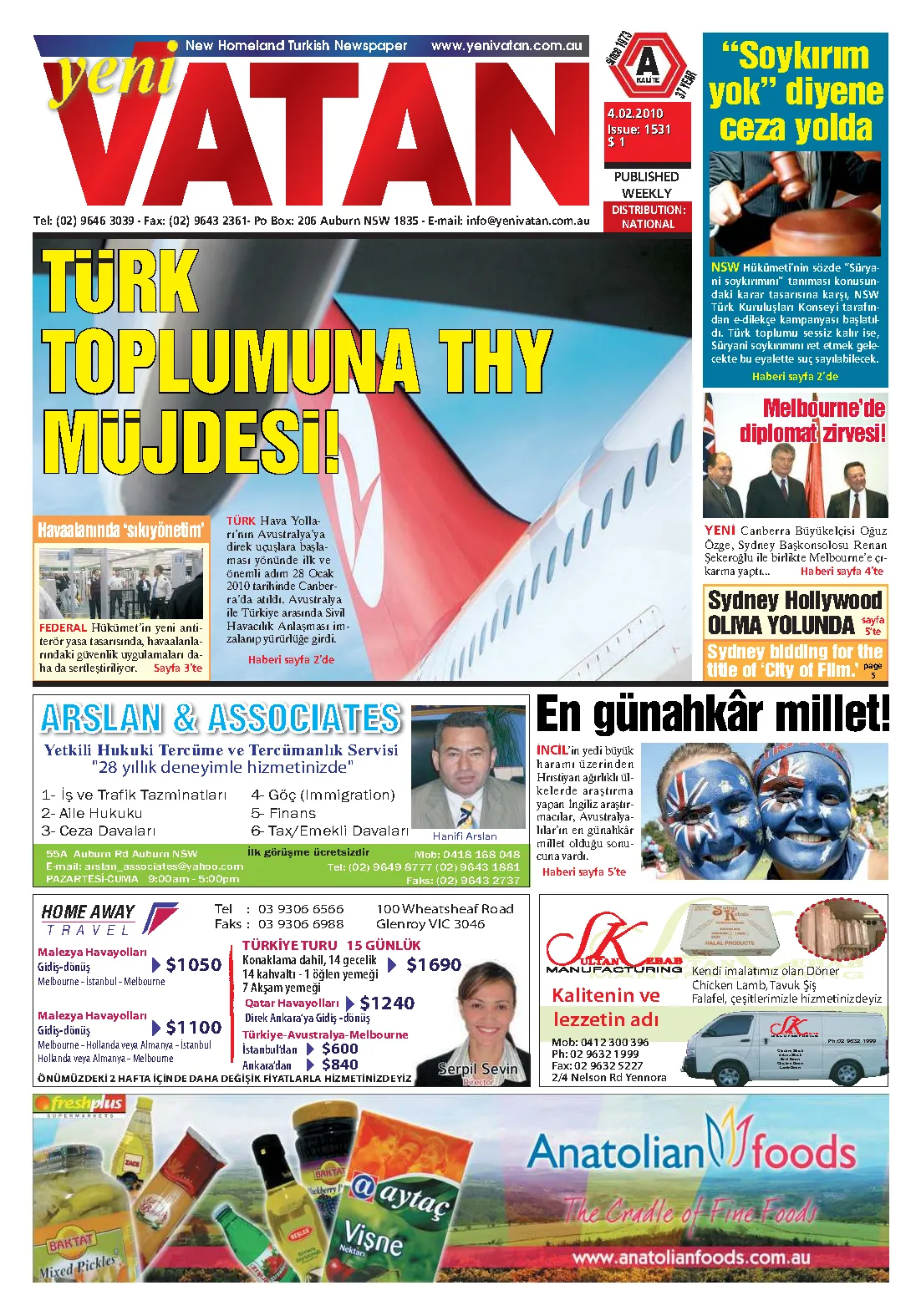 Yeni Vatan – 4 Şubat 2010 – Sayı 1531