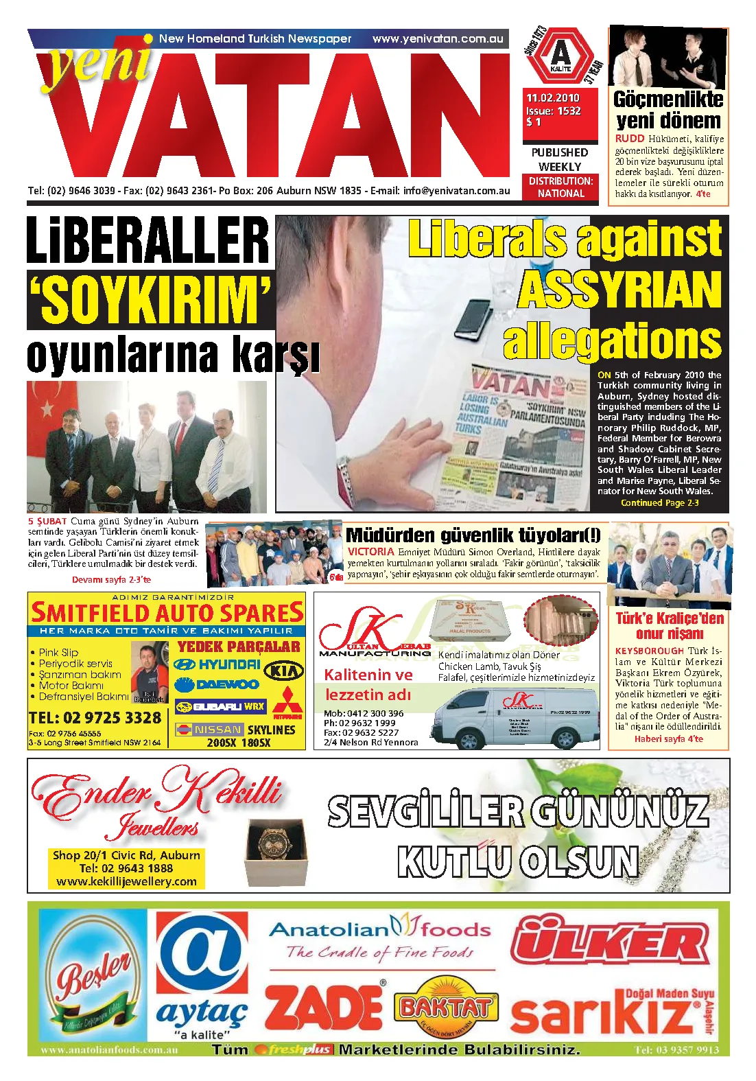 Yeni Vatan – 11 Şubat 2010 – Sayı 1532