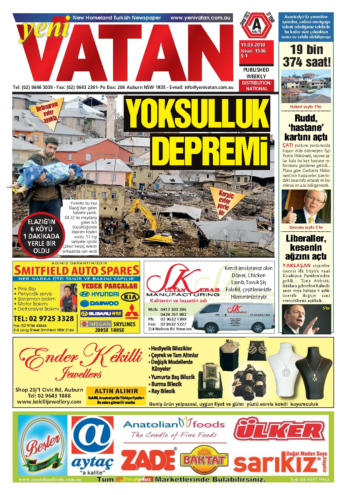 Yeni Vatan – 11 Mart 2010 – Sayı 1536