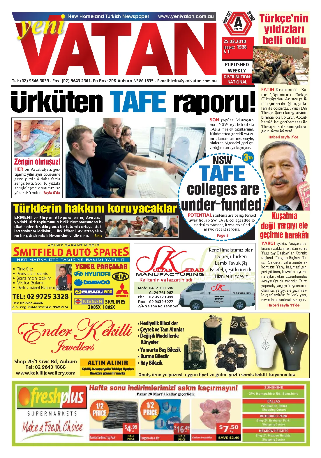 Yeni Vatan – 25 Mart 2010 – Sayı 1538