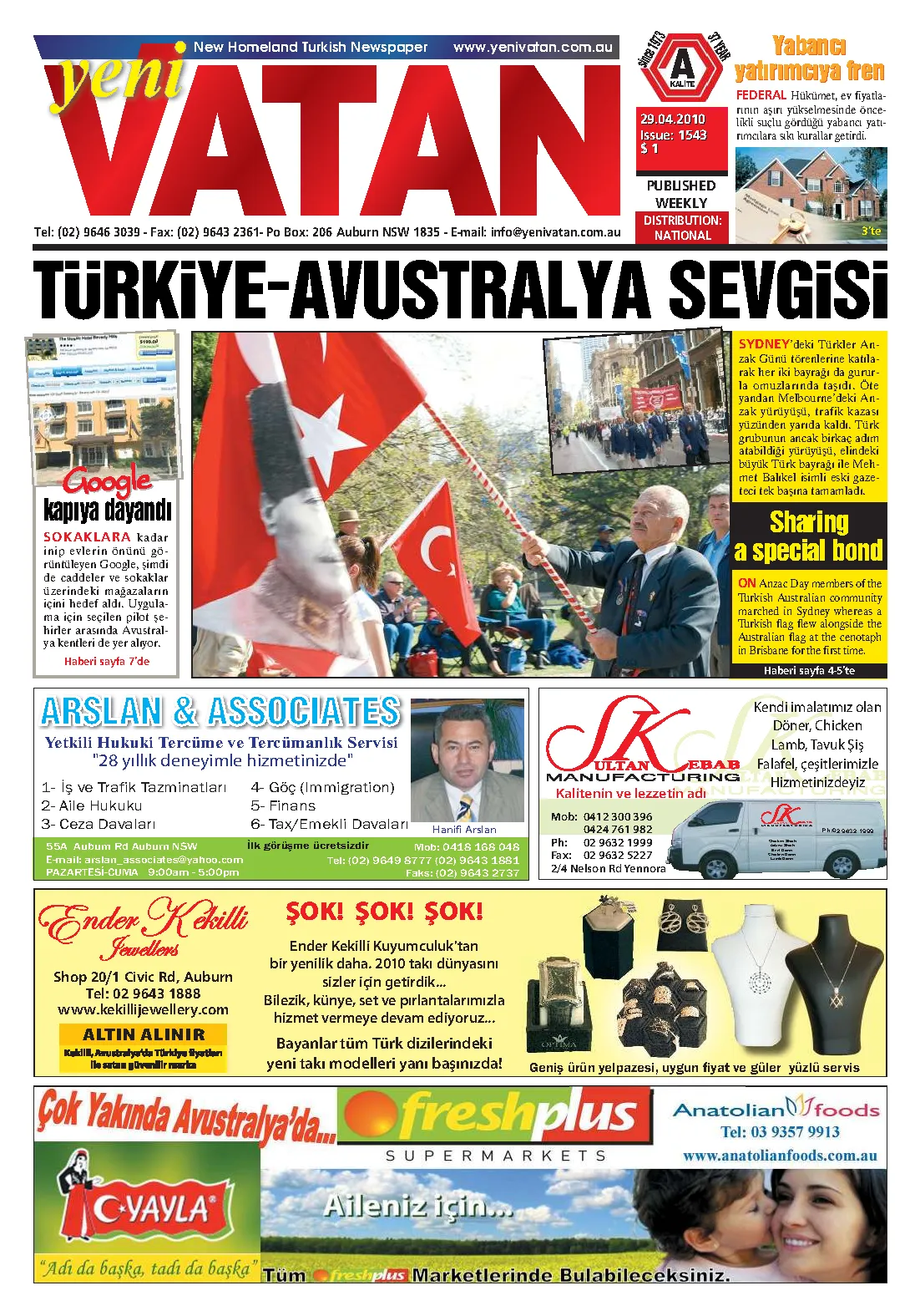 Yeni Vatan – 29 Nisan 2010 – Sayı 1543