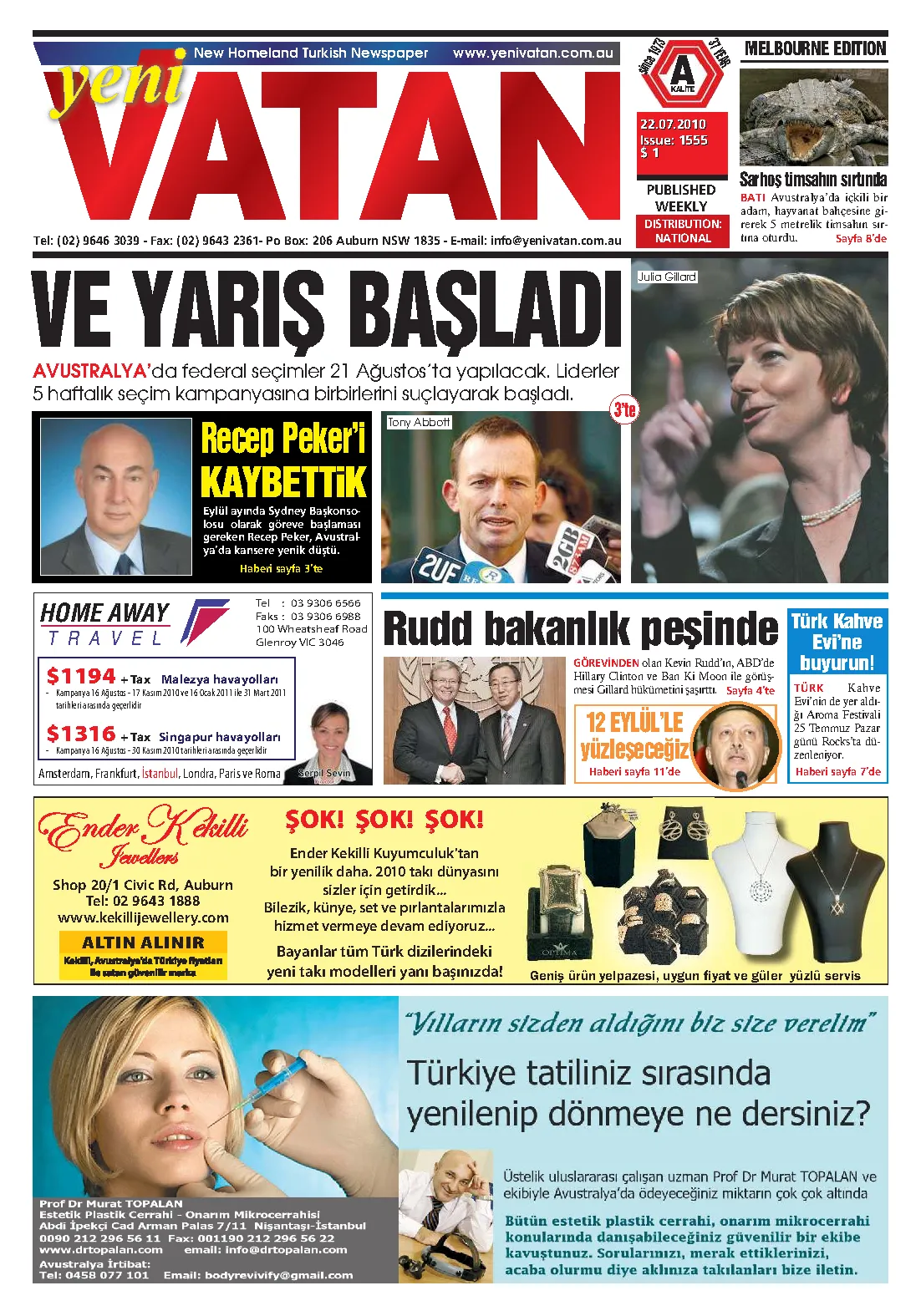 Yeni Vatan – 22 Temmuz 2010 – Sayı 1555