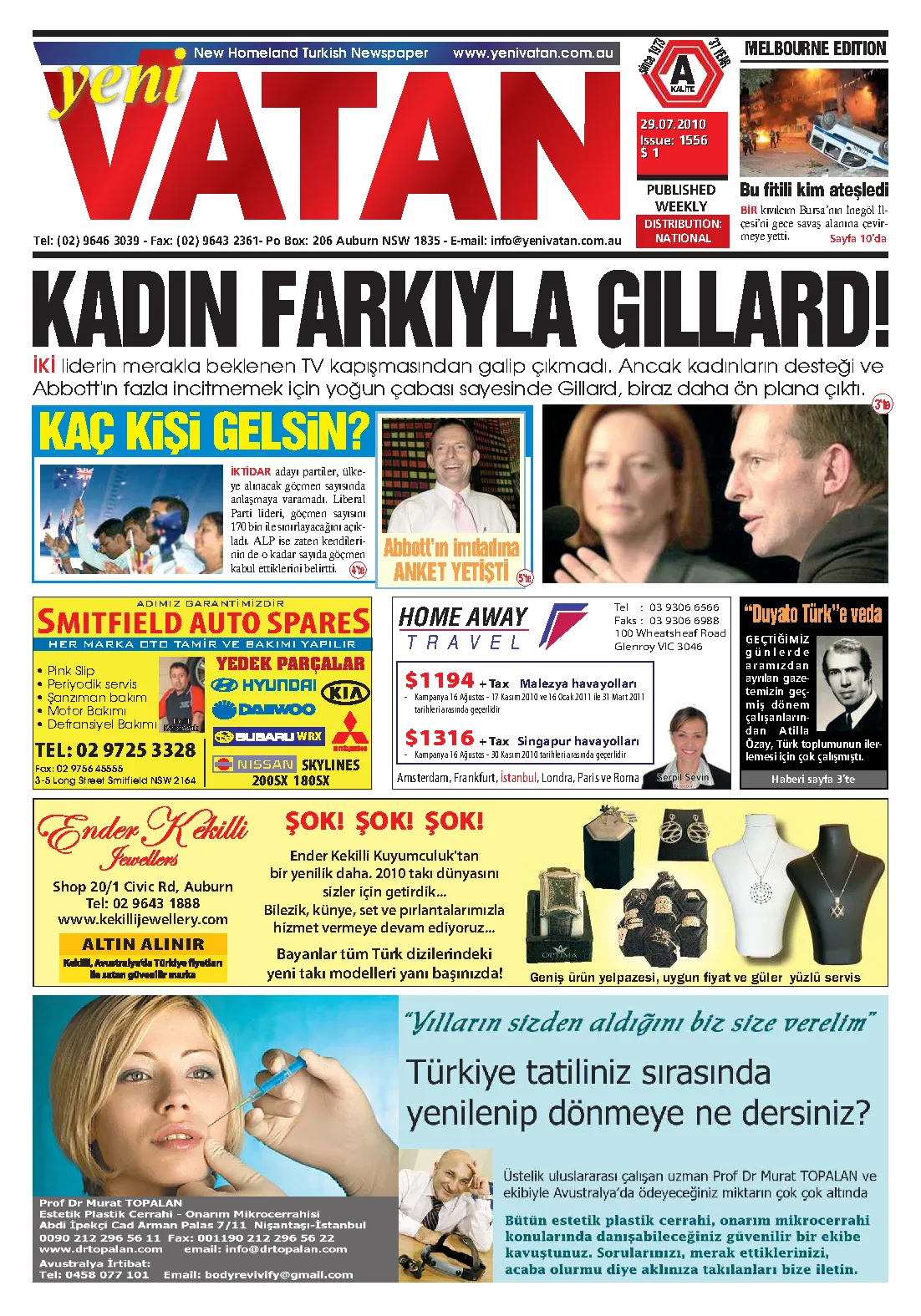 Yeni Vatan – 29 Temmuz 2010 – Sayı 1556