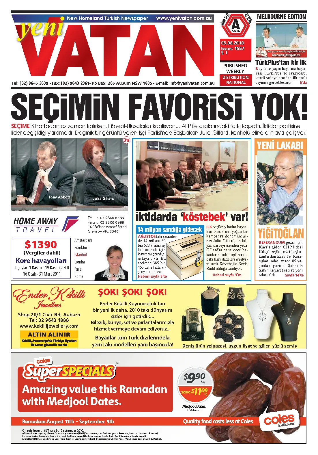 Yeni Vatan – 5 Ağustos 2010 – Sayı 1557