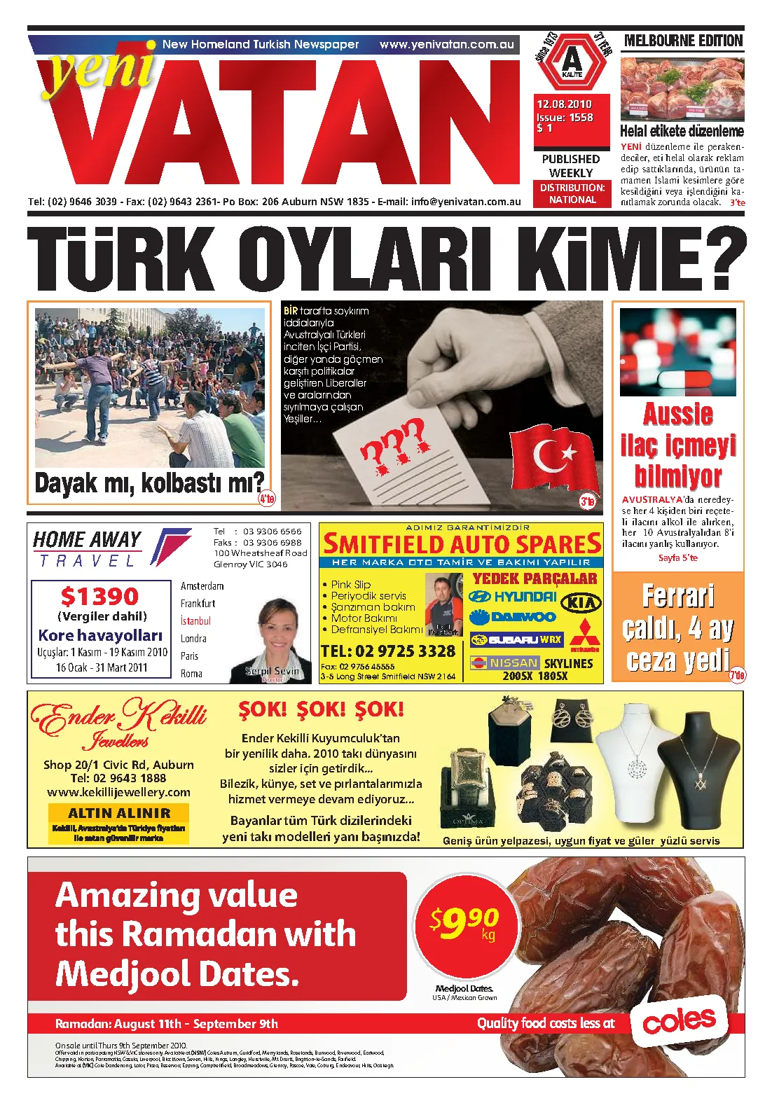 Yeni Vatan – 12 Ağustos 2010 – Sayı 1558