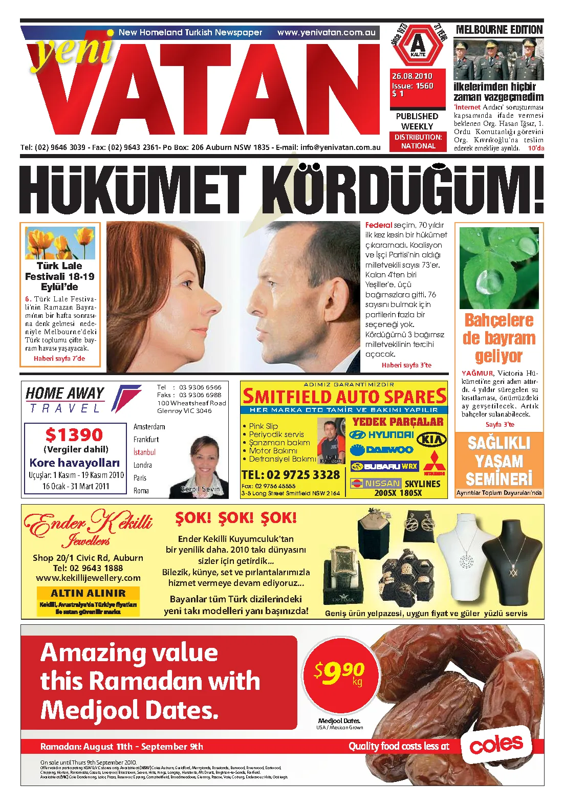 Yeni Vatan – 26 Ağustos 2010 – Sayı 1560