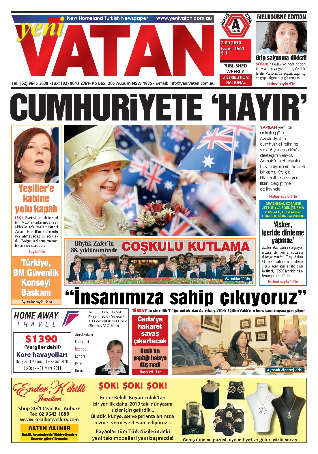 Yeni Vatan – 2 Eylül 2010 – Sayı 1561