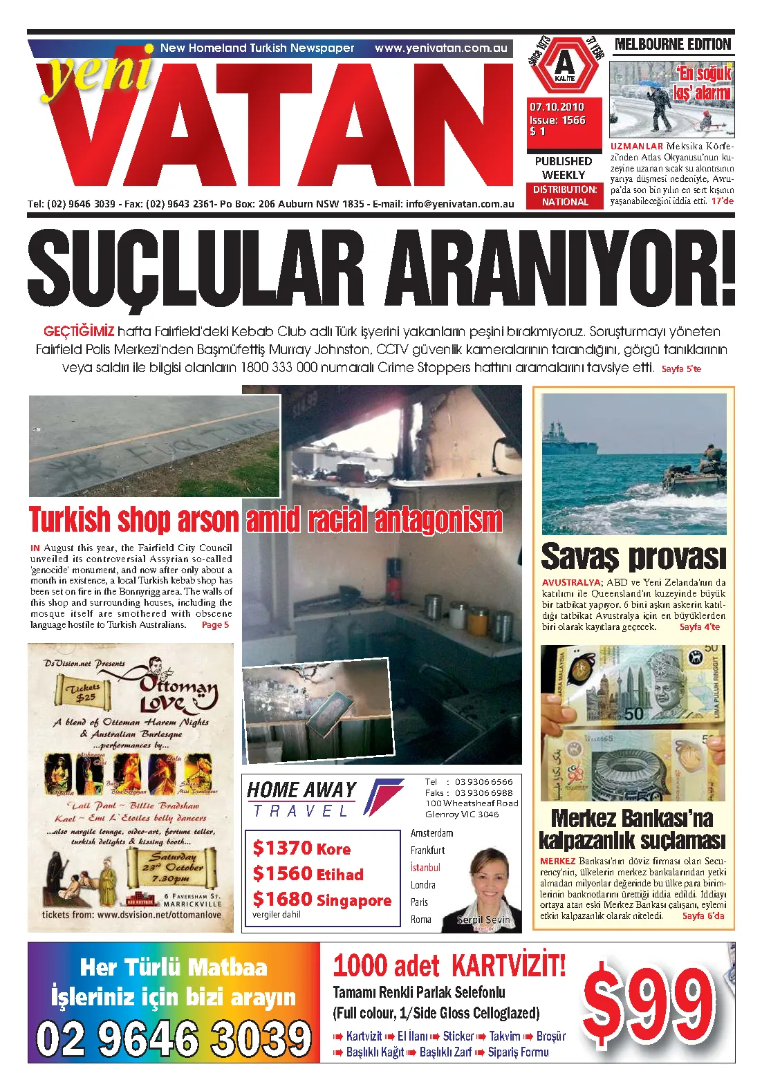 Yeni Vatan – 7 Ekim 2010 – Sayı 1566