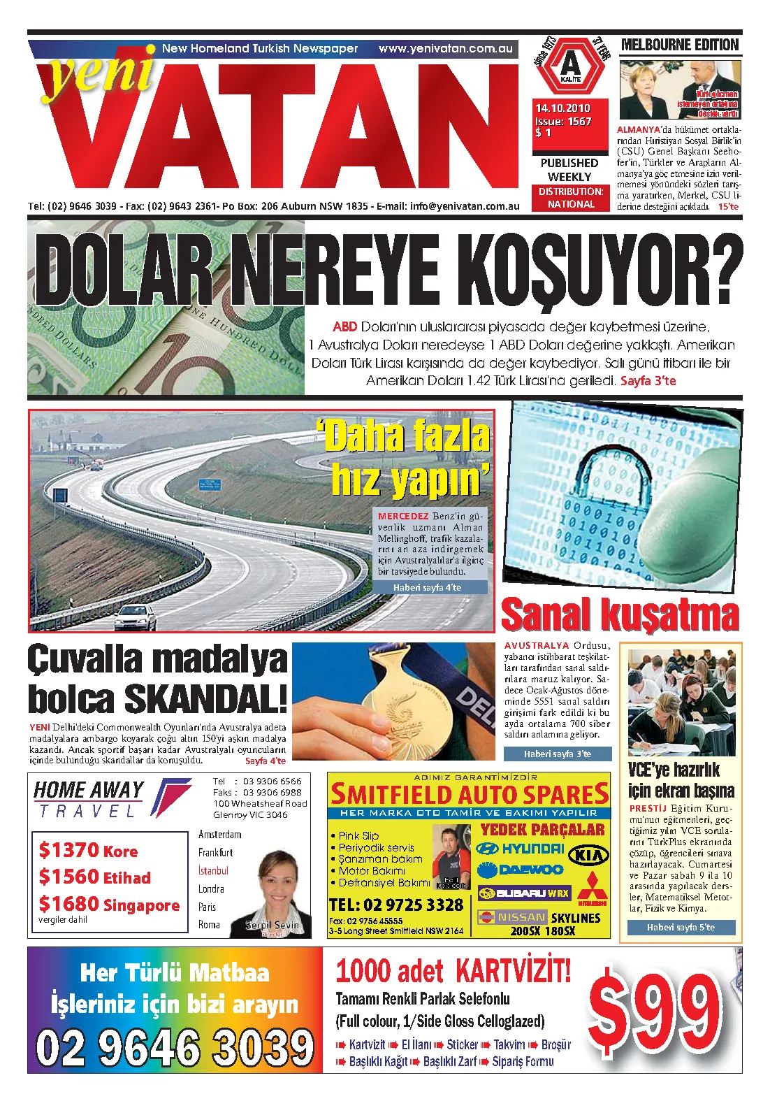 Yeni Vatan – 14 Ekim 2010 – Sayı 1567