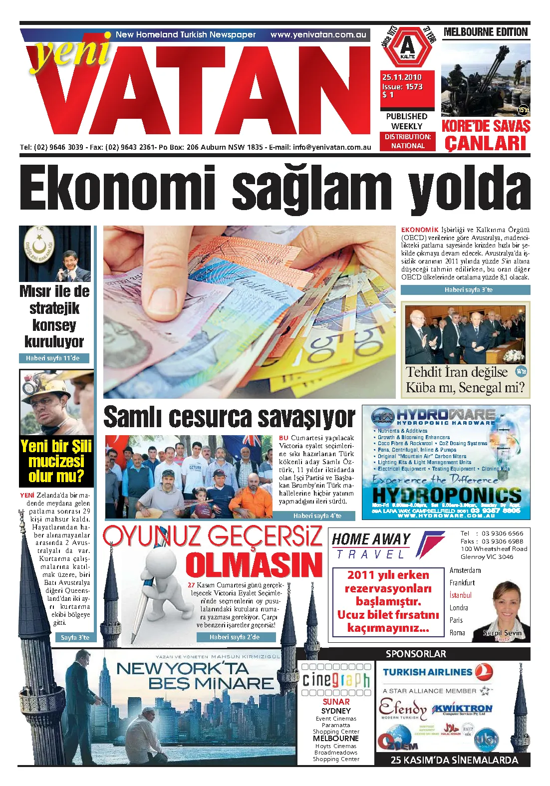 Yeni Vatan – 25 Kasım 2010 – Sayı 1573