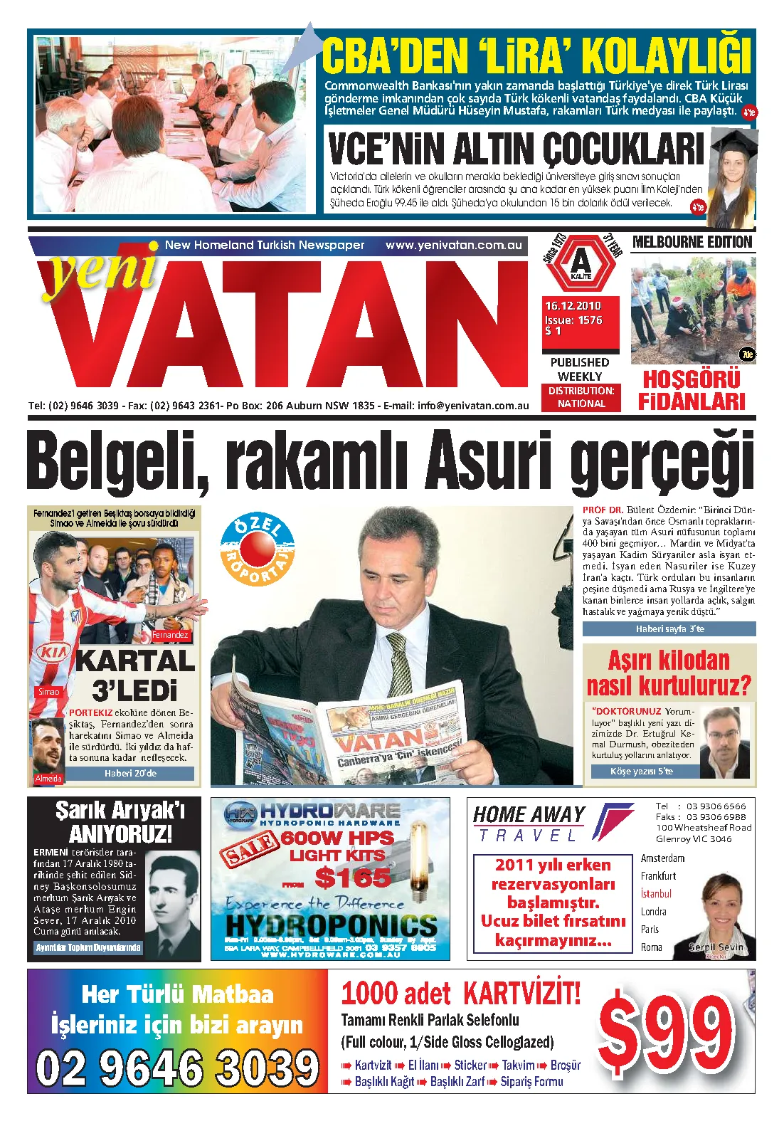 Yeni Vatan – 16 Aralık 2010 – Sayı 1576