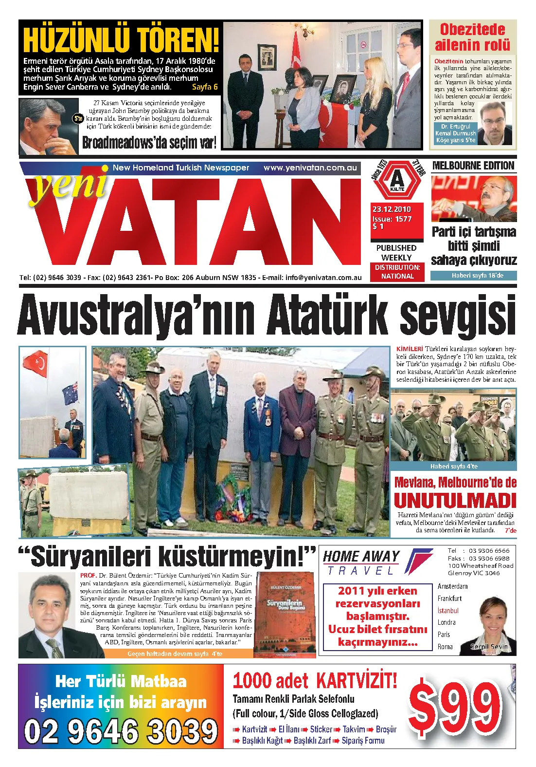 Yeni Vatan – 23 Aralık 2010 – Sayı 1577