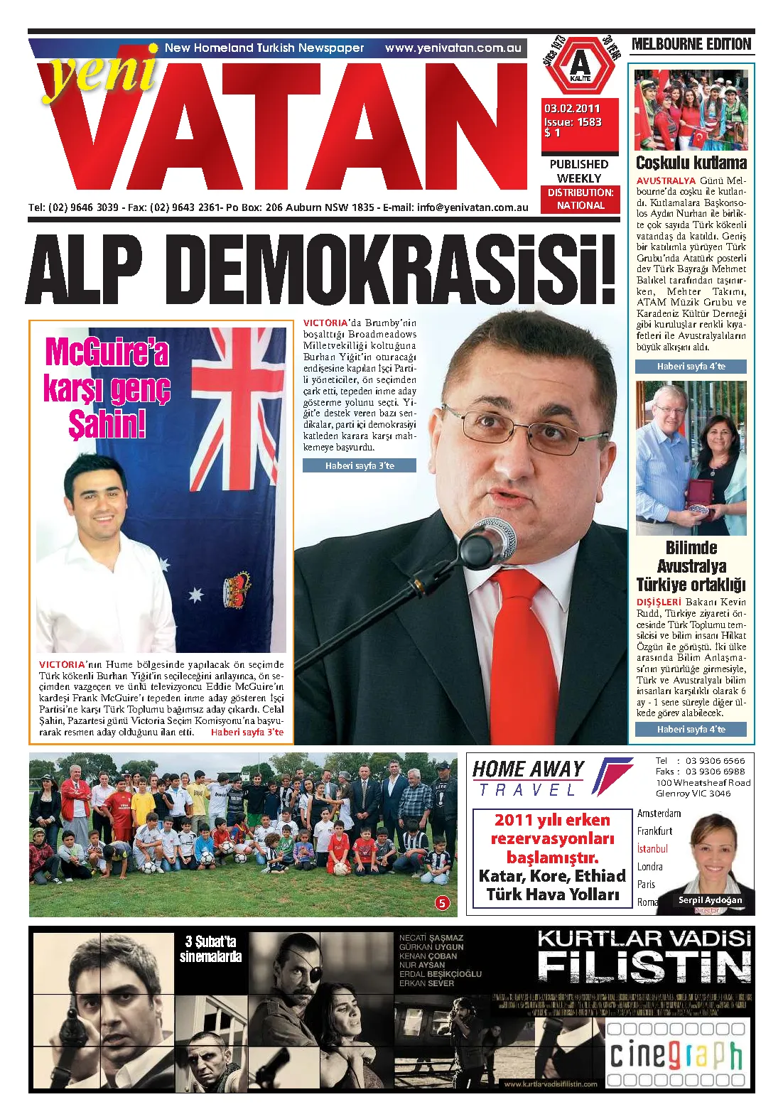 Yeni Vatan – 3 Şubat 2011 – Sayı 1583