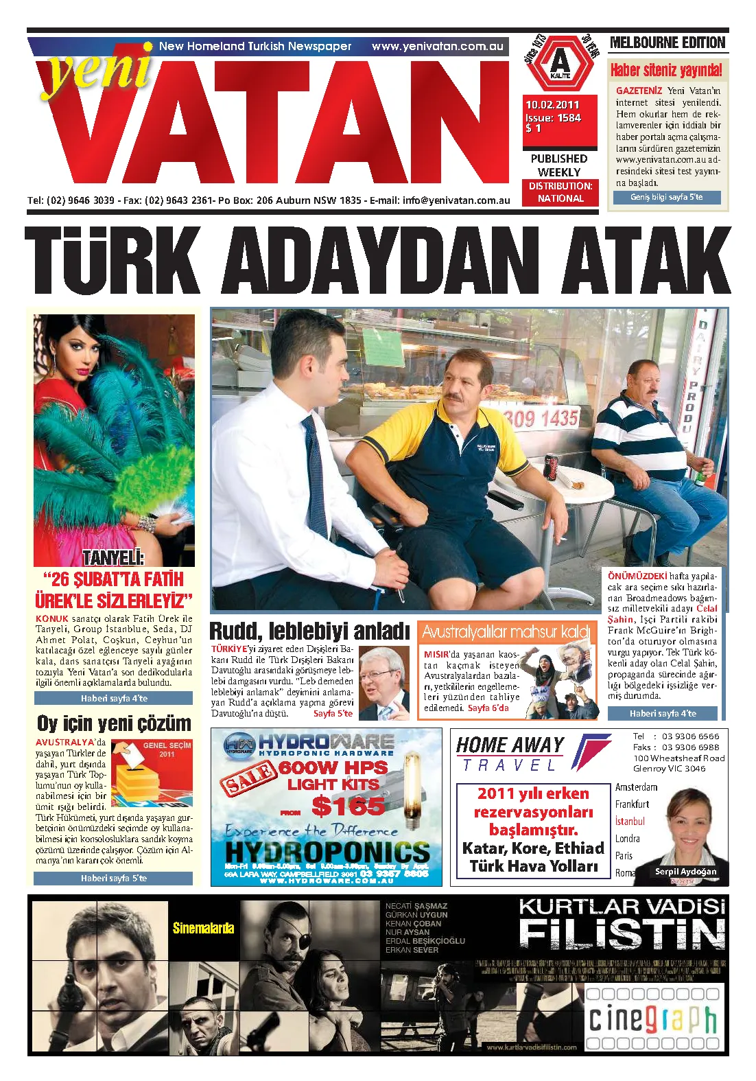 Yeni Vatan – 7 Şubat 2011 – Sayı 1584