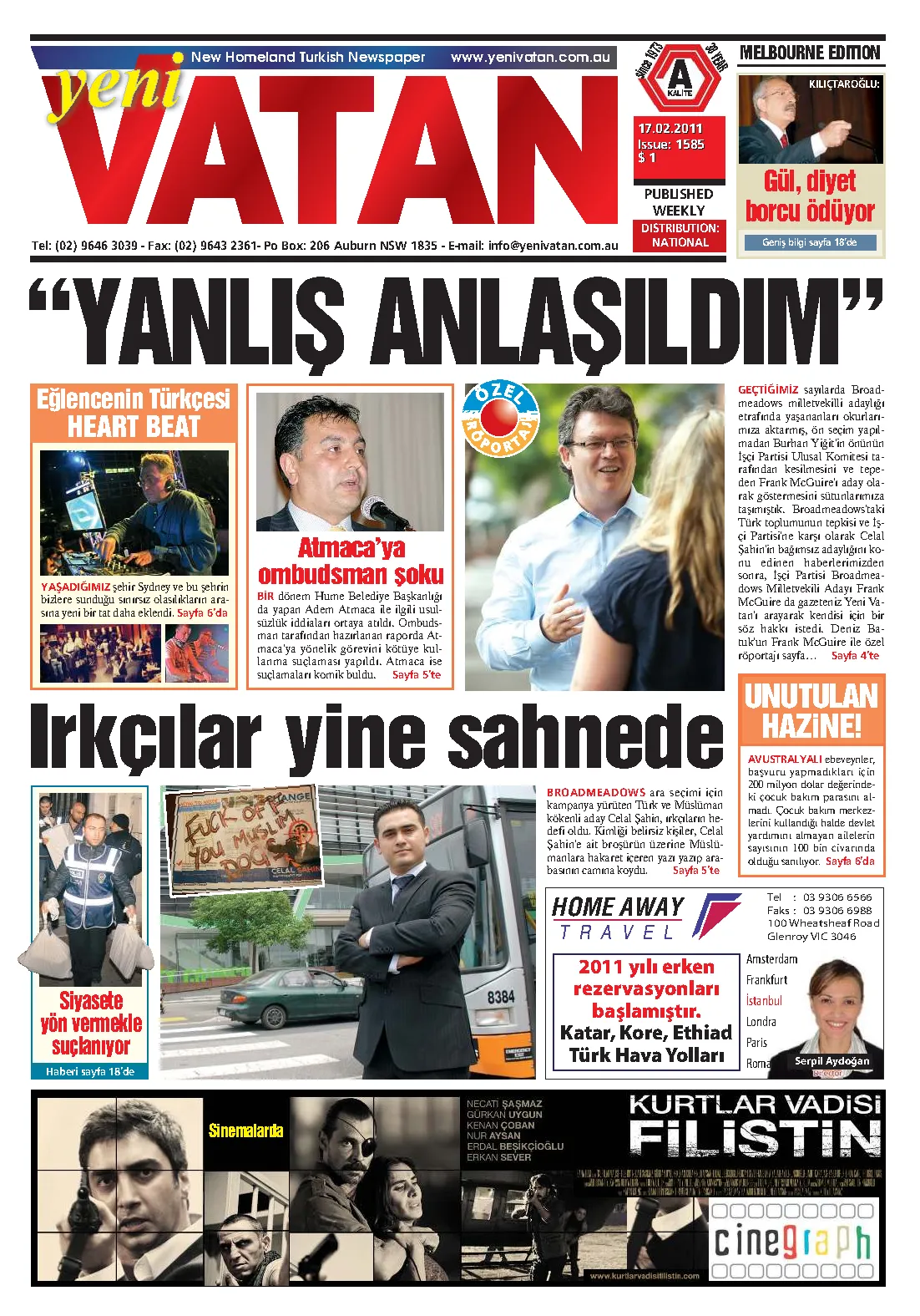 Yeni Vatan – 17 Şubat 2011 – Sayı 1585