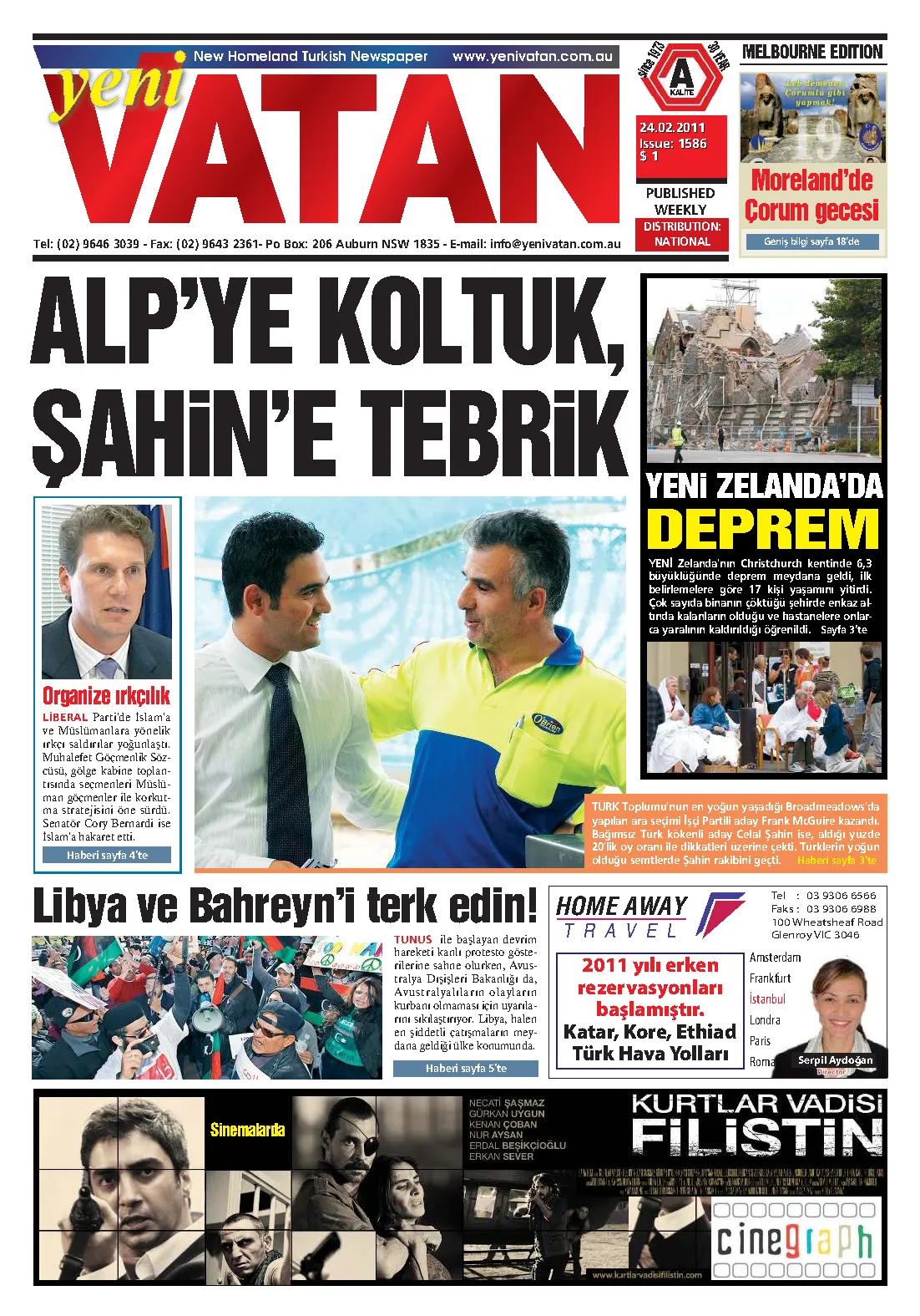 Yeni Vatan – 24 Şubat 2011 – Sayı 1586