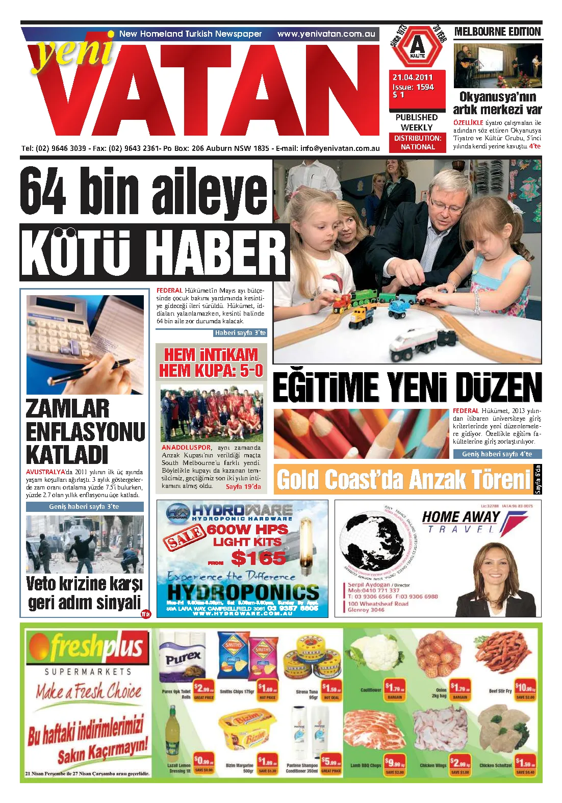 Yeni Vatan – 21 Nisan 2011 – Sayı 1594