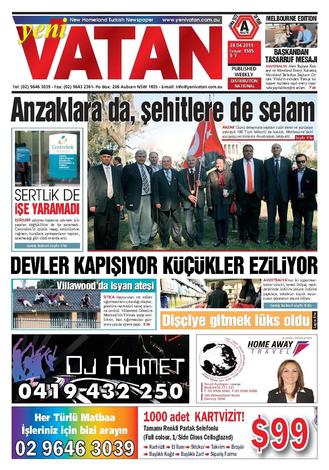 Yeni Vatan – 28 Nisan 2011 – Sayı 1595