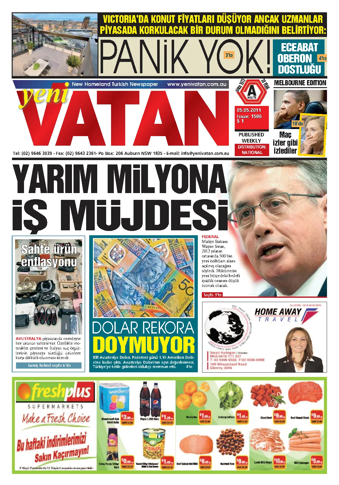 Yeni Vatan – 5 Mayıs 2011 – Sayı 1596