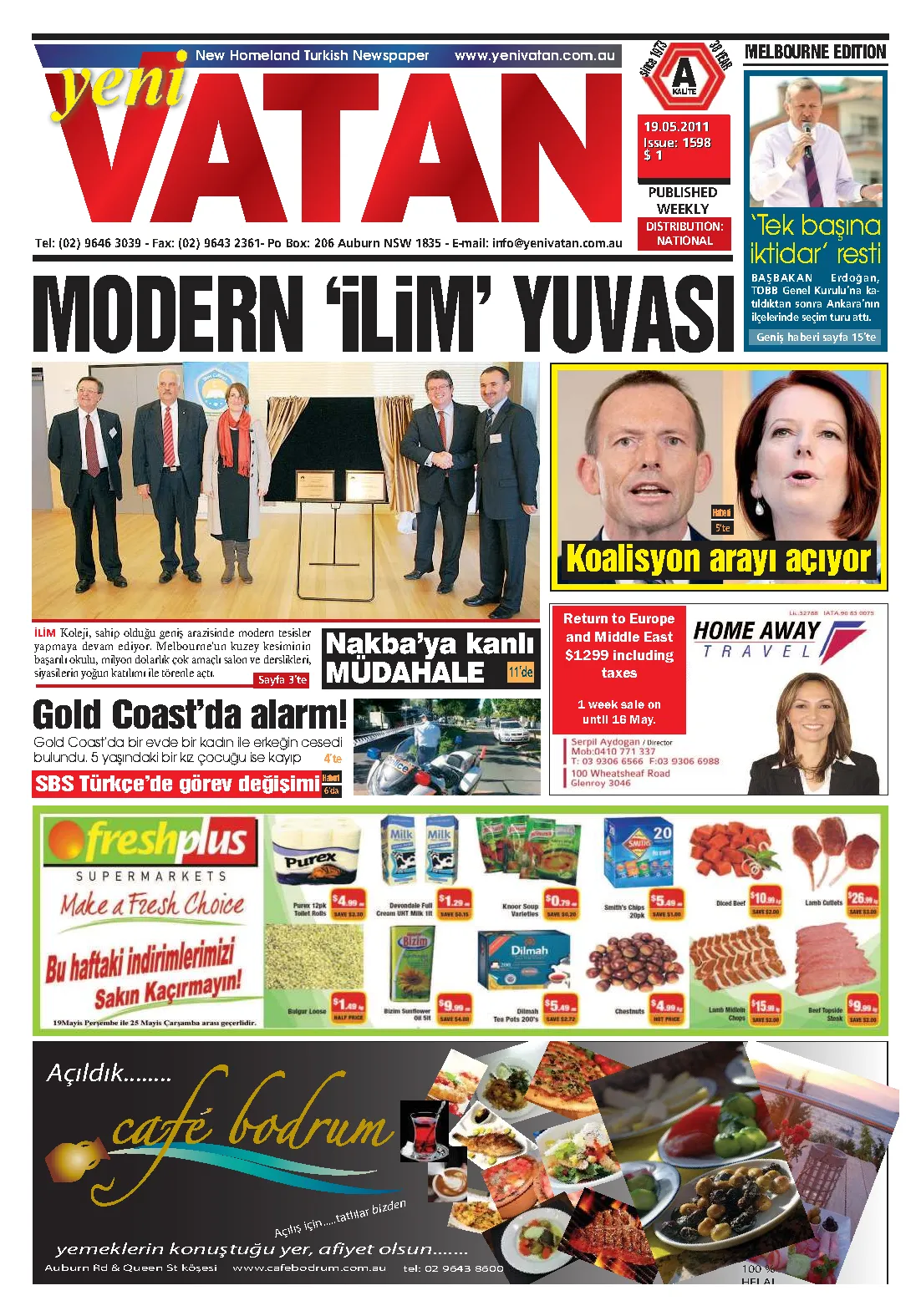 Yeni Vatan – 19 Mayıs 2011 – Sayı 1598