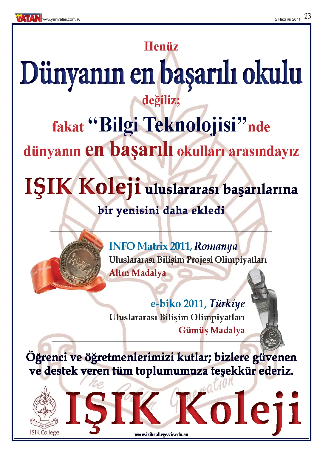 Yeni Vatan – 26 Mayıs 2011 – Sayı 1599