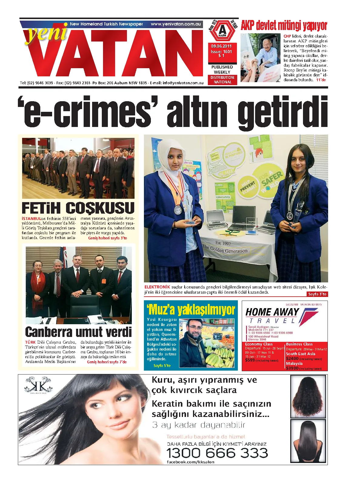 Yeni Vatan – 9 Haziran 2011 – Sayı 1601