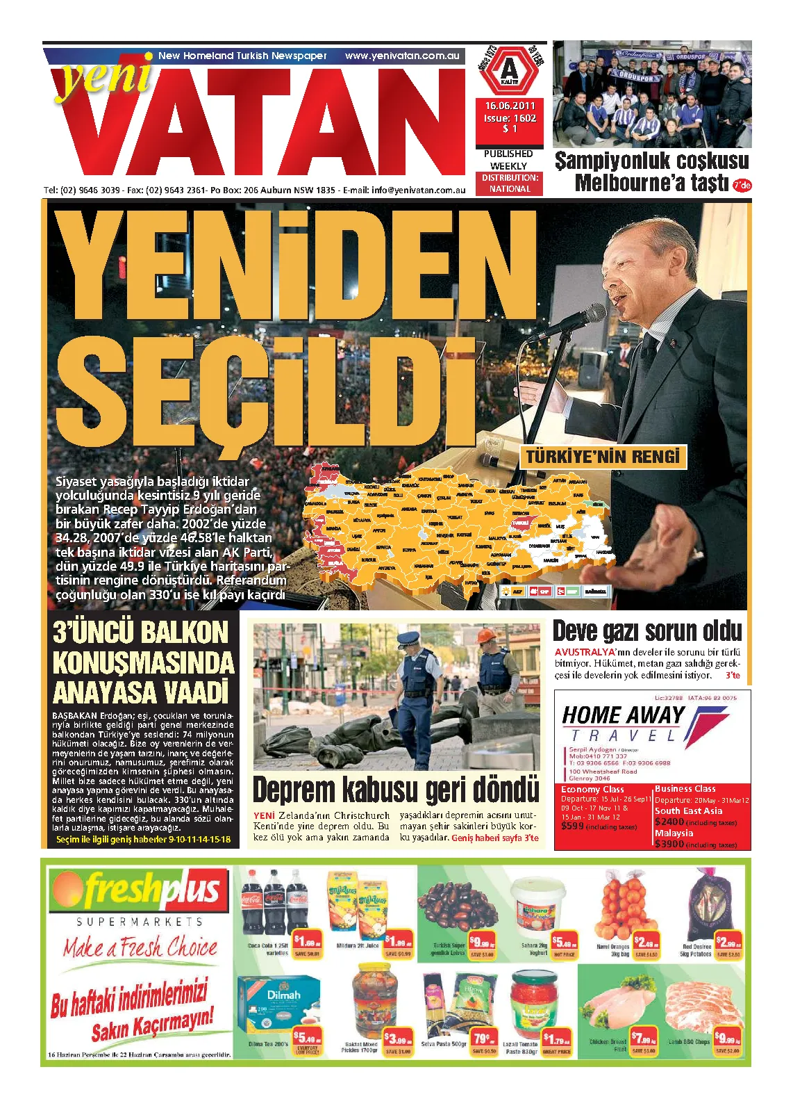 Yeni Vatan – 16 Haziran 2011 – Sayı 1602