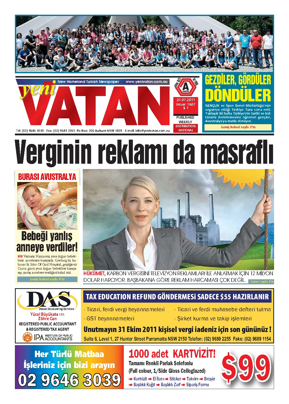 Yeni Vatan – 21 Temmuz 2011 – Sayı 1607