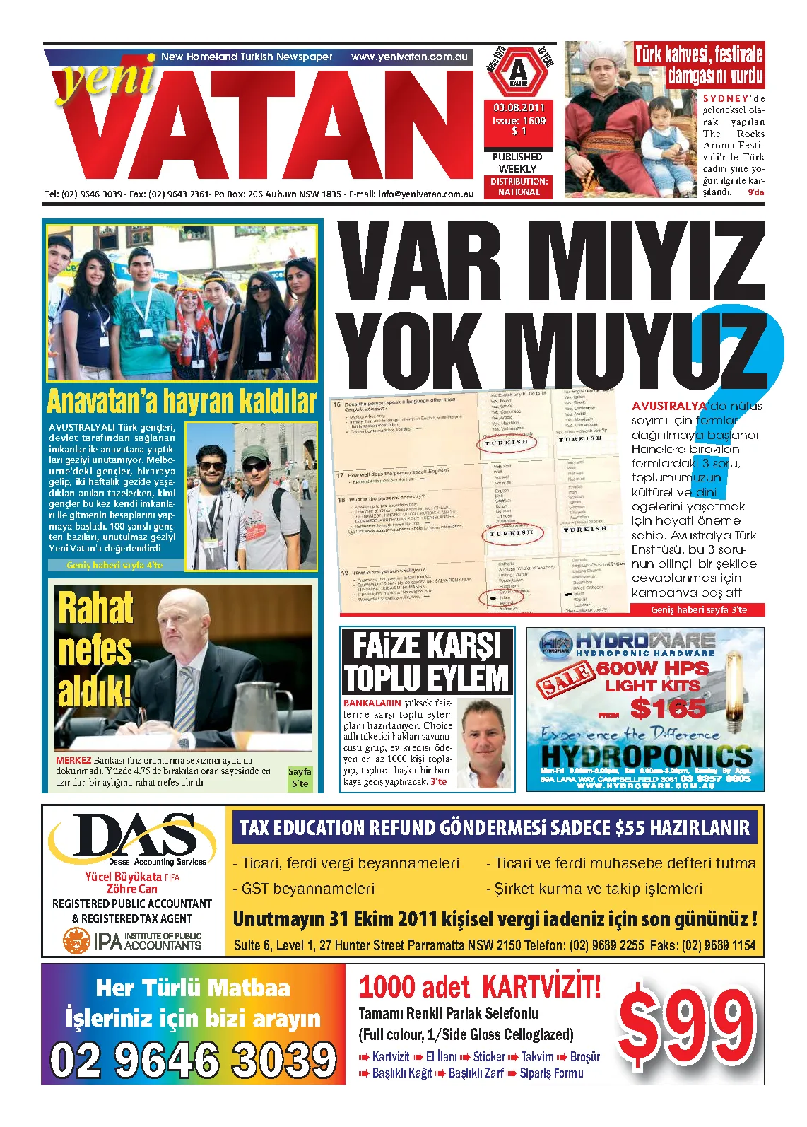 Yeni Vatan – 3 Ağustos 2011 – Sayı 1609