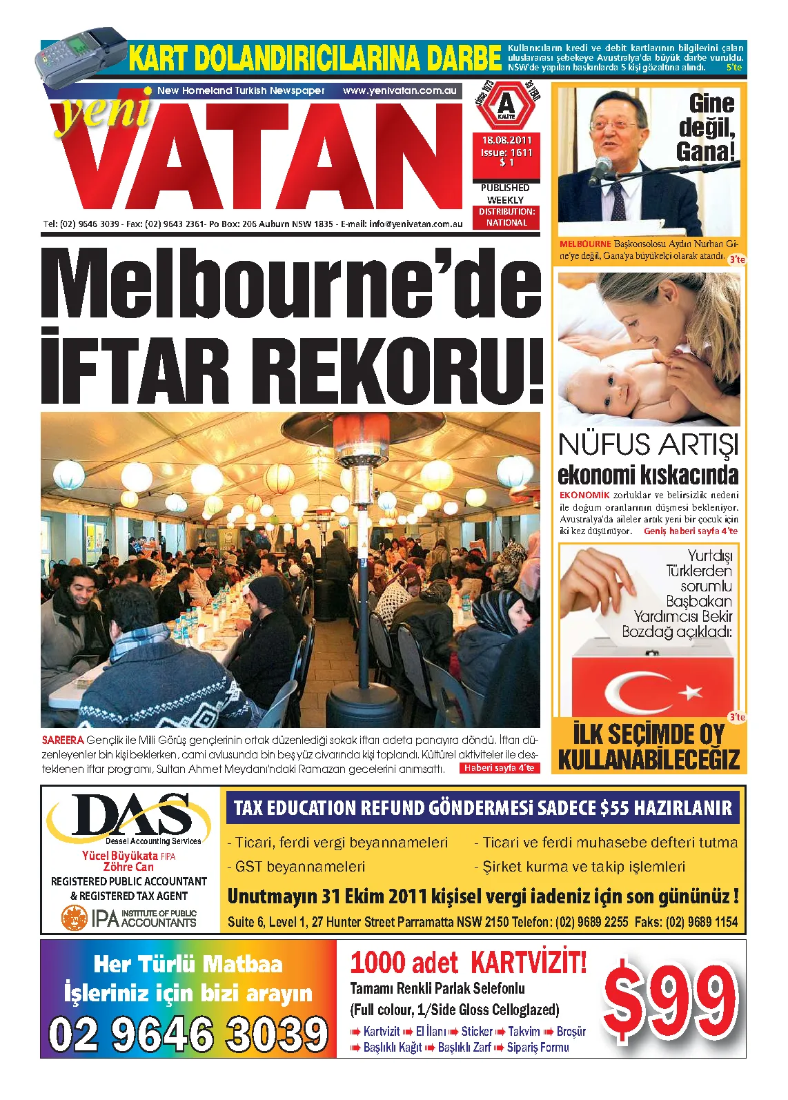 Yeni Vatan – 18 Ağustos 2011 – Sayı 1611