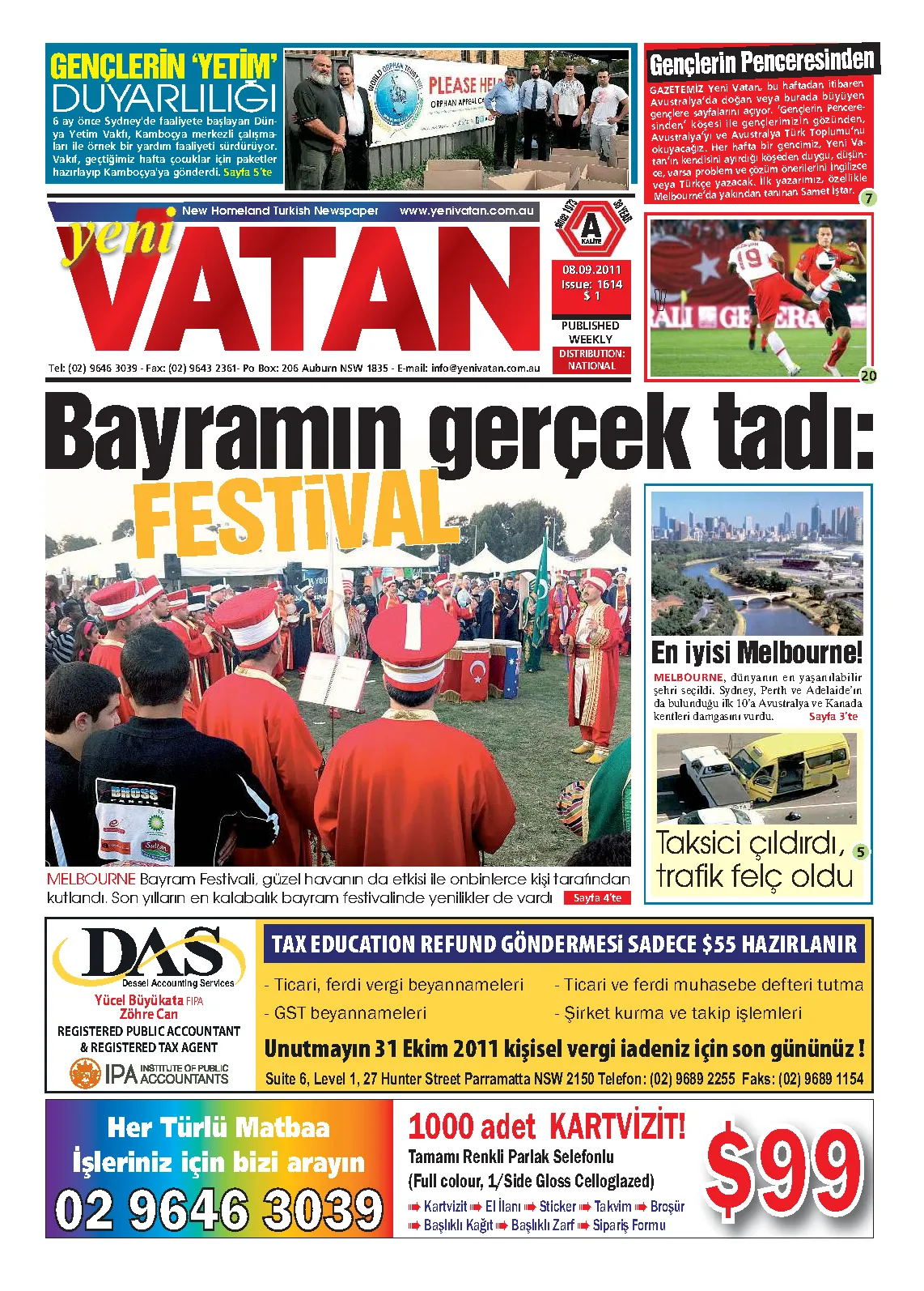 Yeni Vatan – 8 Eylül 2011 – Sayı 1614