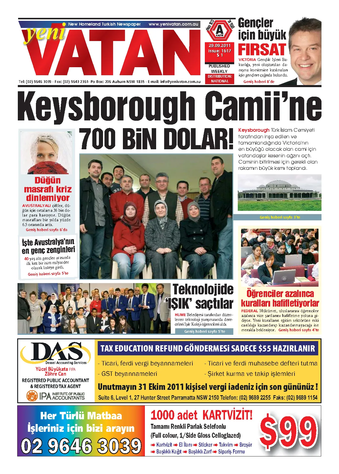 Yeni Vatan – 29 Eylül 2011 – Sayı 1617