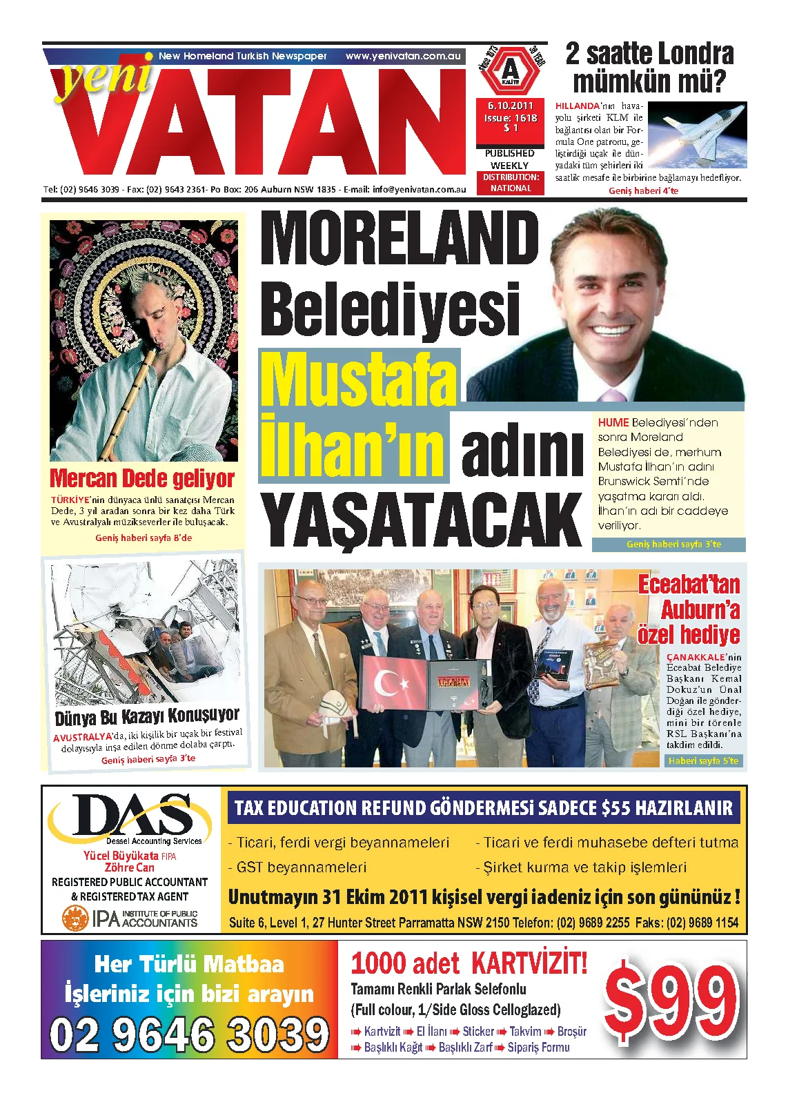 Yeni Vatan – 6 Ekim 2011 – Sayı 1618