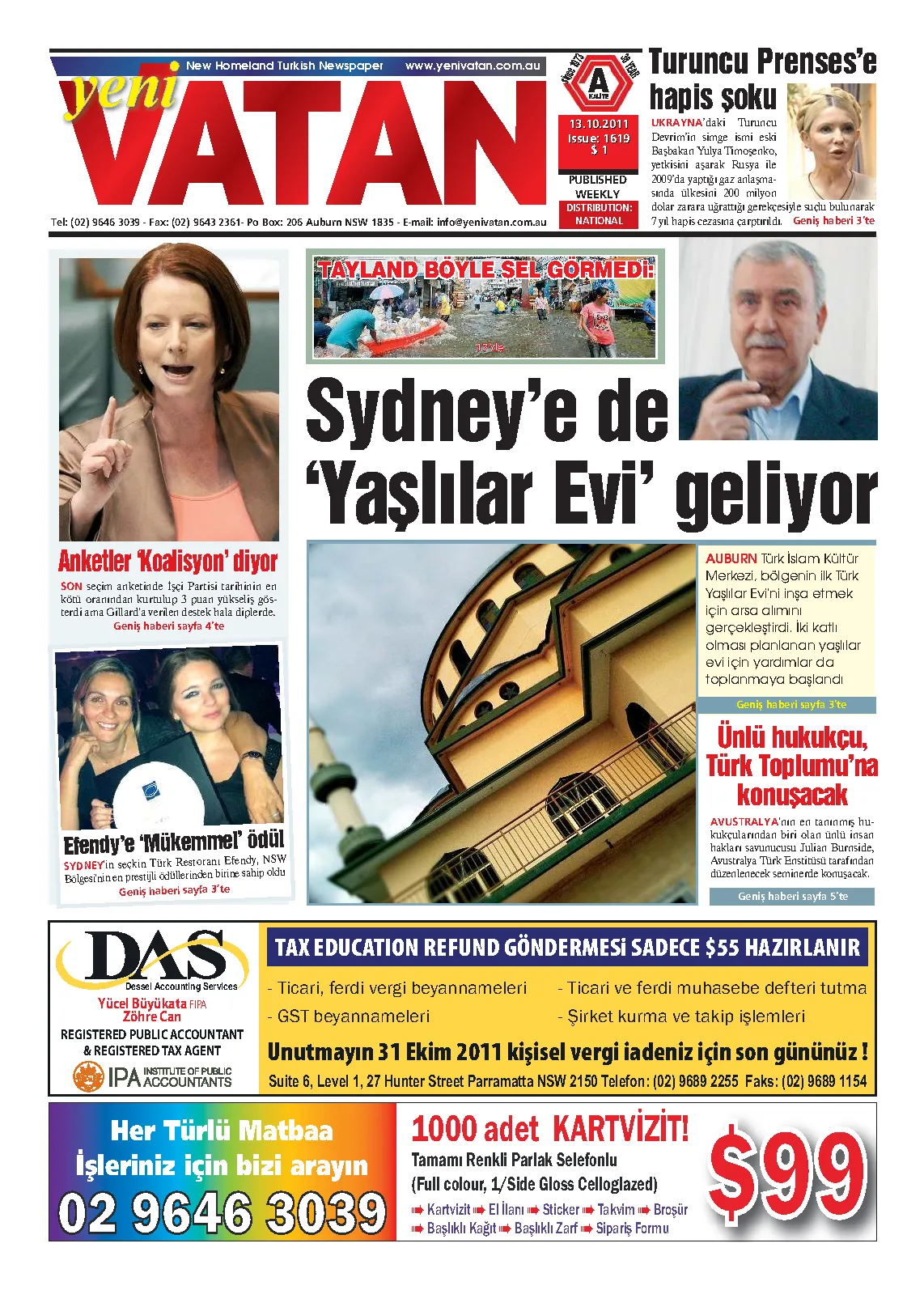 Yeni Vatan – 13 Ekim 2011 – Sayı 1619
