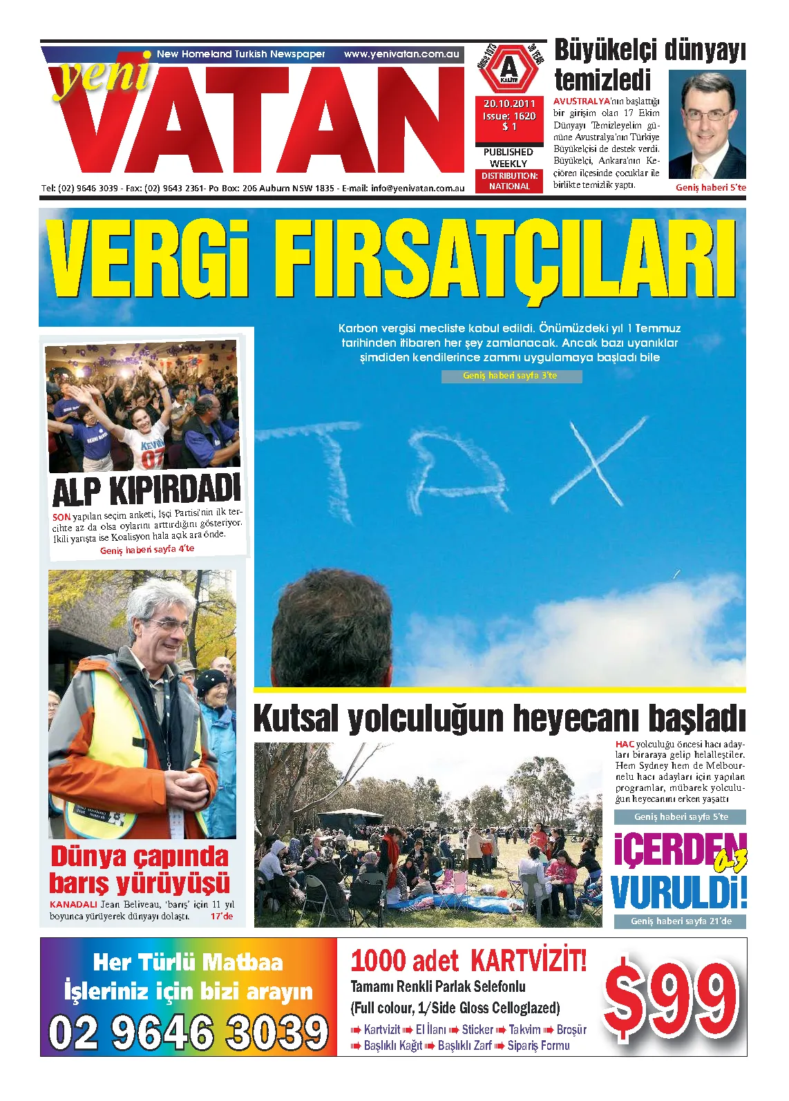 Yeni Vatan – 20 Ekim 2011 – Sayı 1620