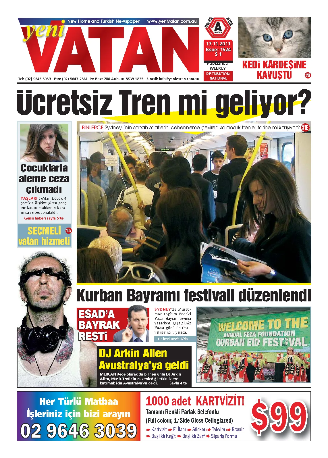 Yeni Vatan – 17 Kasım 2011 – Sayı 1624