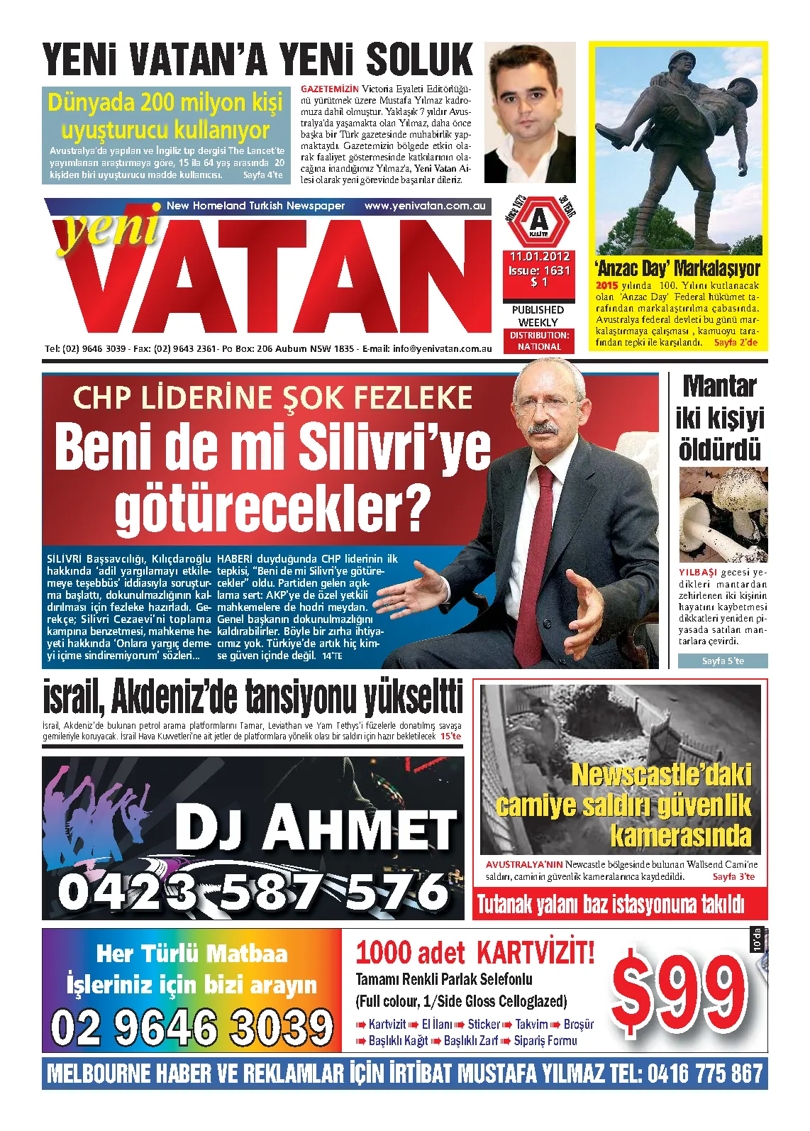 Yeni Vatan – 11 Ocak 2012 – Sayı 1631