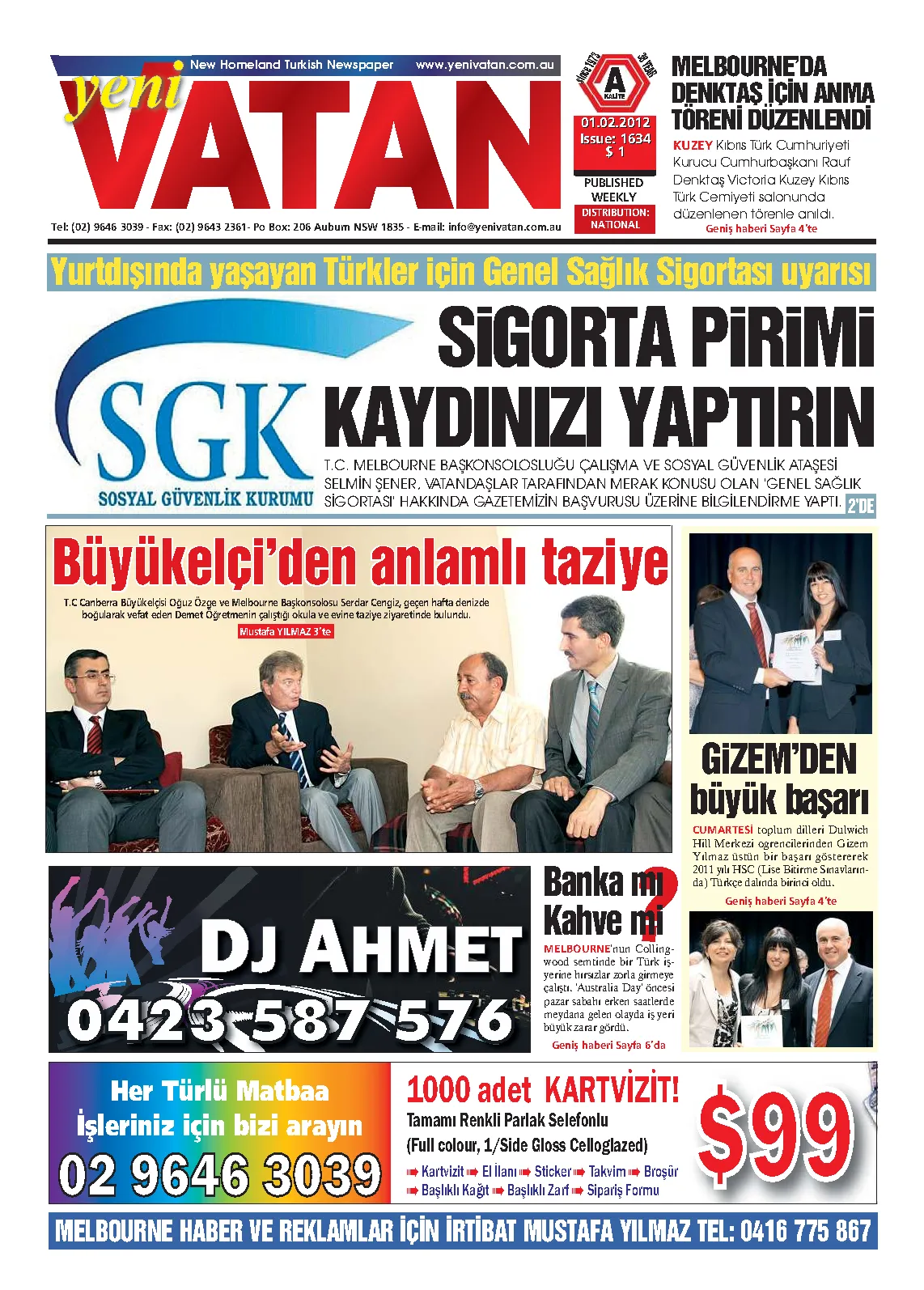 Yeni Vatan – 3 Şubat 2012 – Sayı 1634