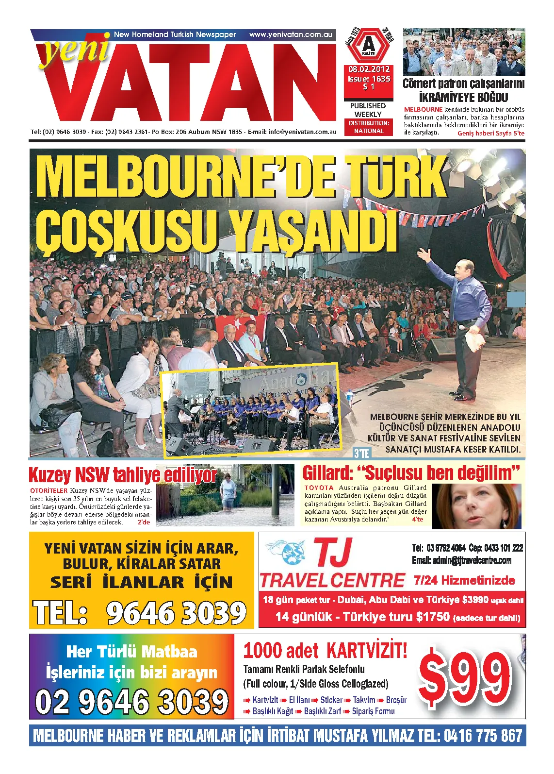 Yeni Vatan – 8 Şubat 2012 – Sayı 1635