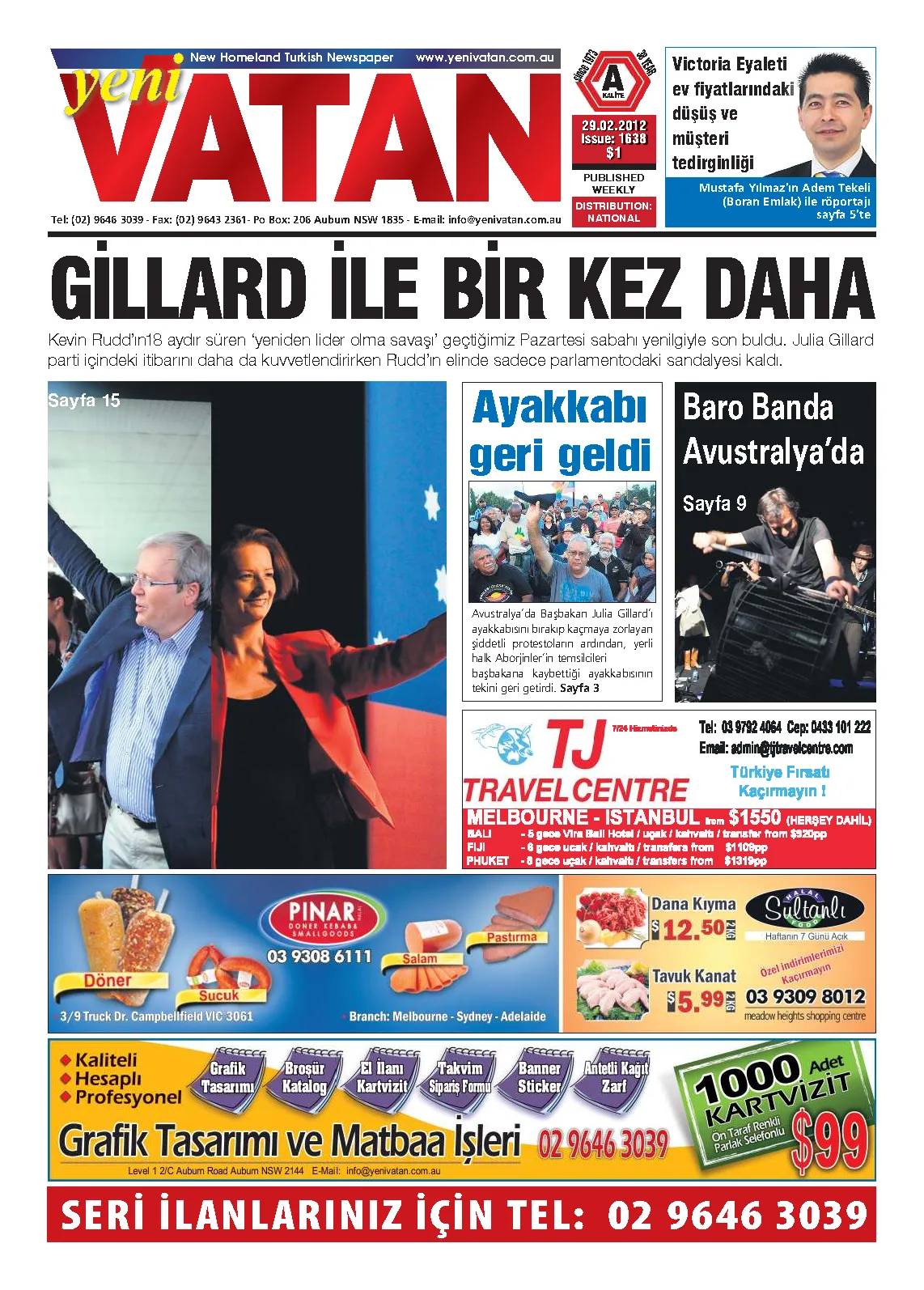 Yeni Vatan – 29 Şubat 2012 – Sayı 1638